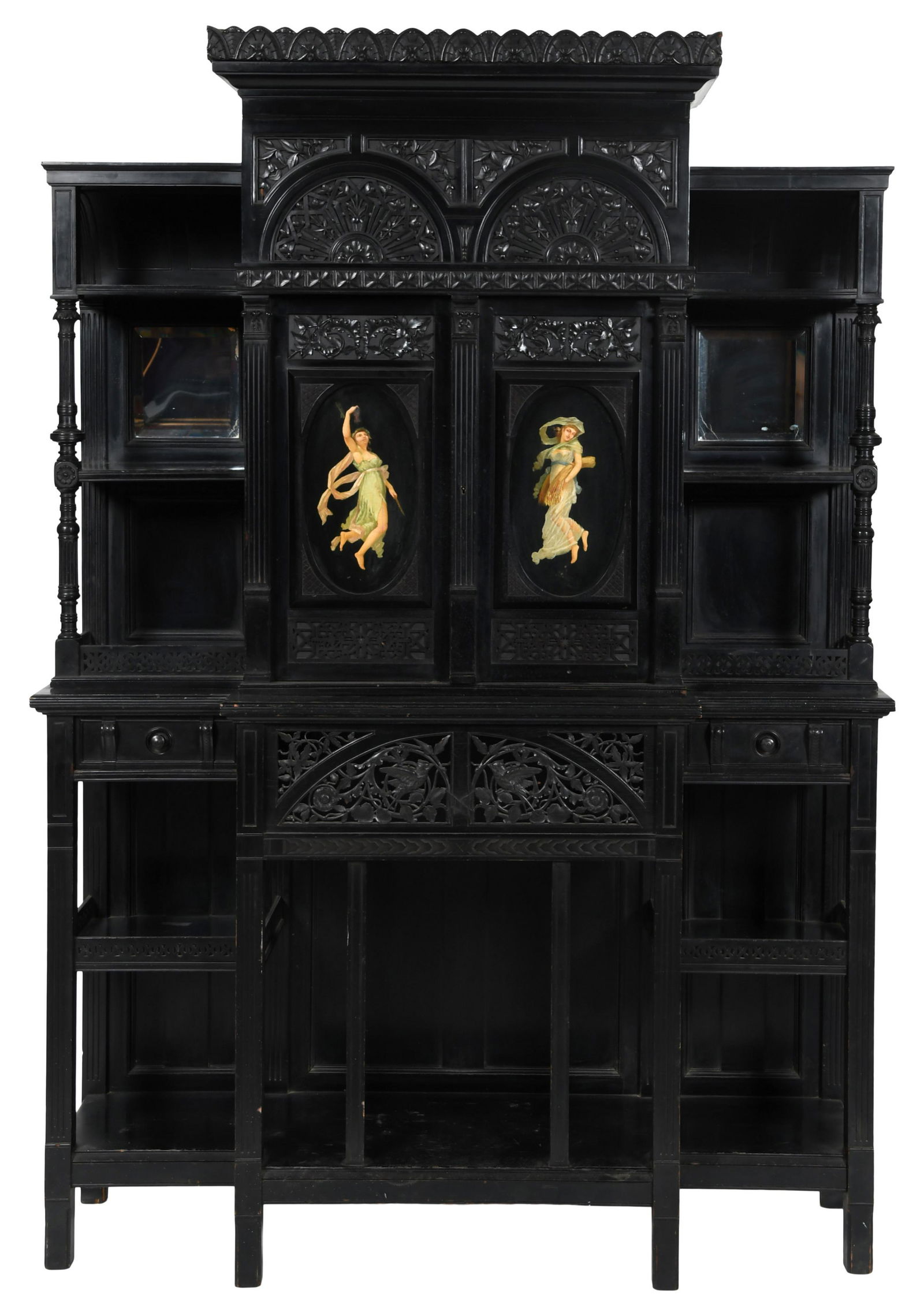 Cincinnati Art-Carved Ebonized Cabinet (1 of 6)