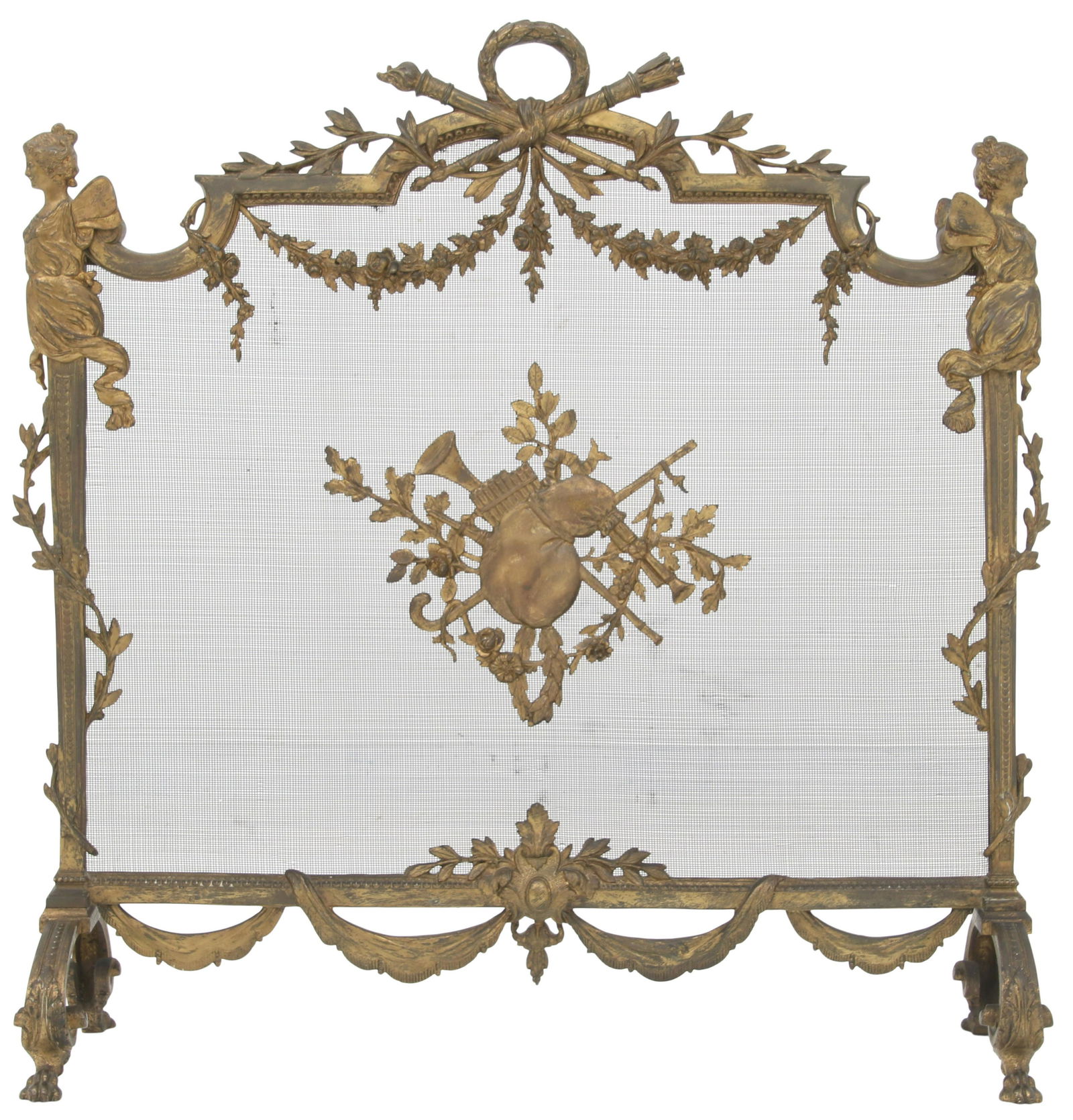 Louis XVI Style Gilt Bronze Fire Screen (1 of 12)