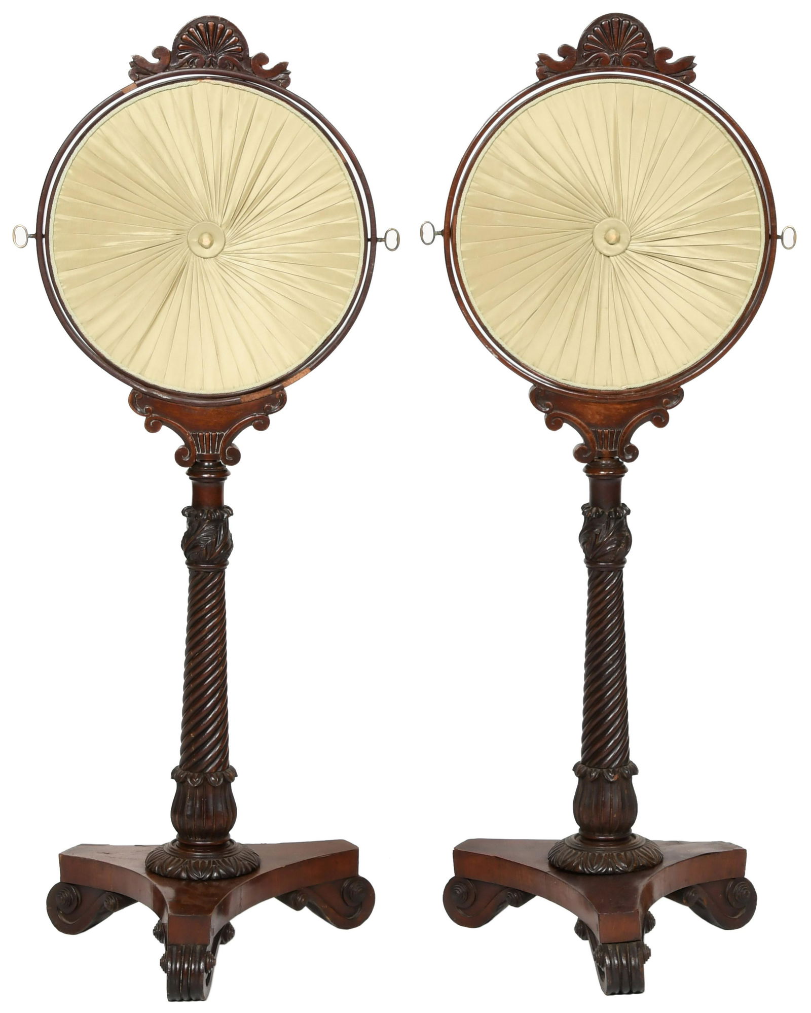 Pair of English Mahogany Pole Screens (1 of 6)