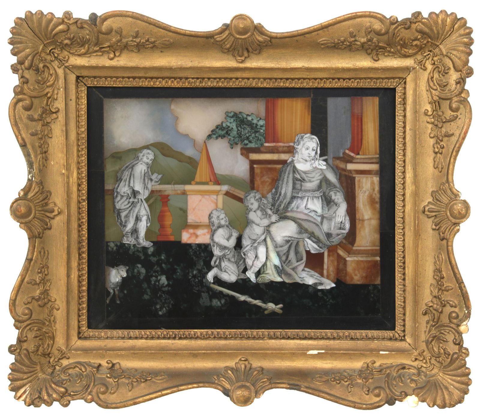 Italian Pietra Dura & Mother-of-Pearl Plaque (1 of 9)