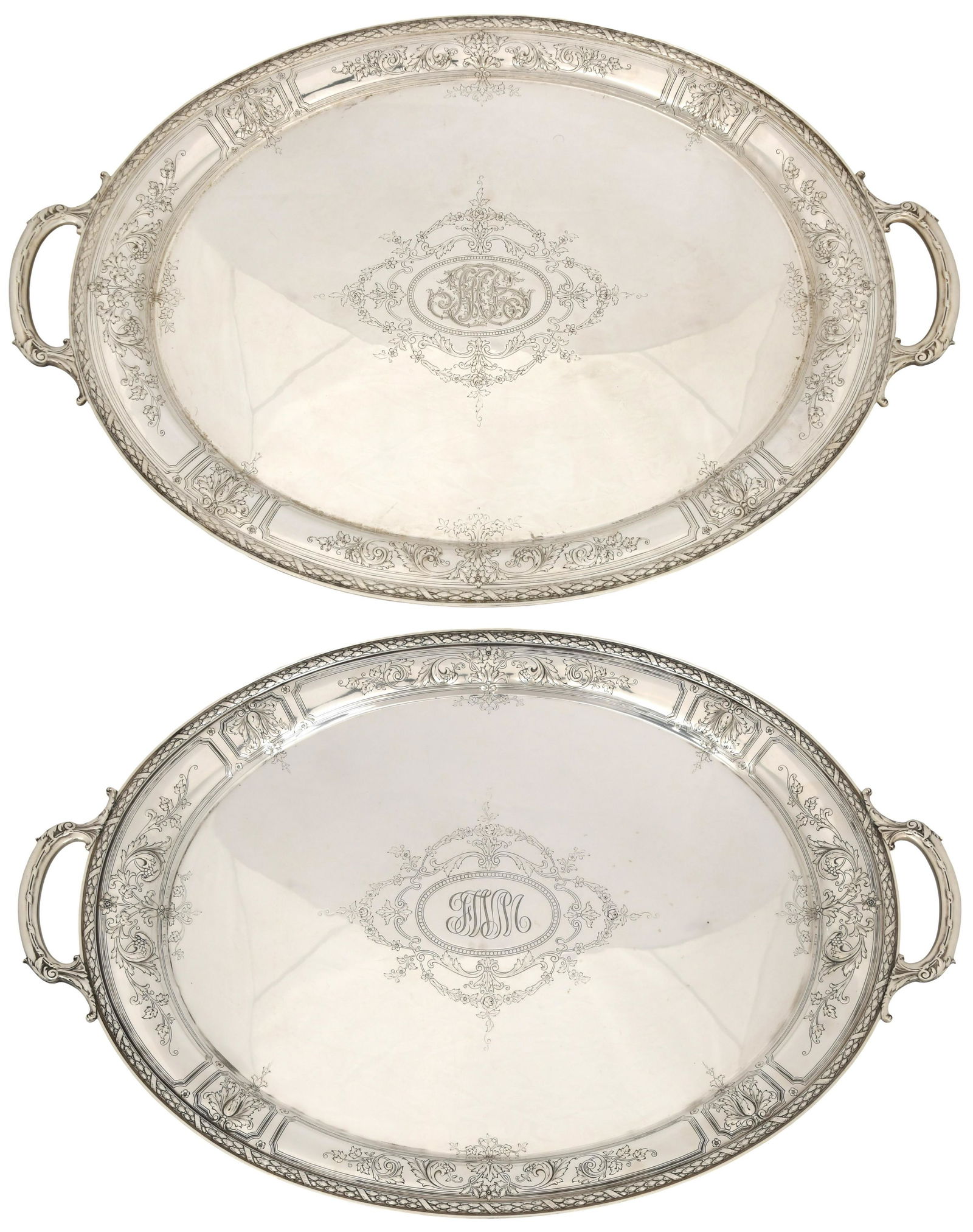 Pair of Gorham Sterling Silver "Maintenon" Trays (1 of 12)