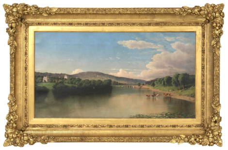 John Williamson (American, 1826-1885): John Williamson (American, 1826-1885) Upper Connecticut Valley oil on canvas monogrammed and dated "66" (lower right) 16 x 30 inches (sight) 26 1/2 x 40 1/2 inches (frame)