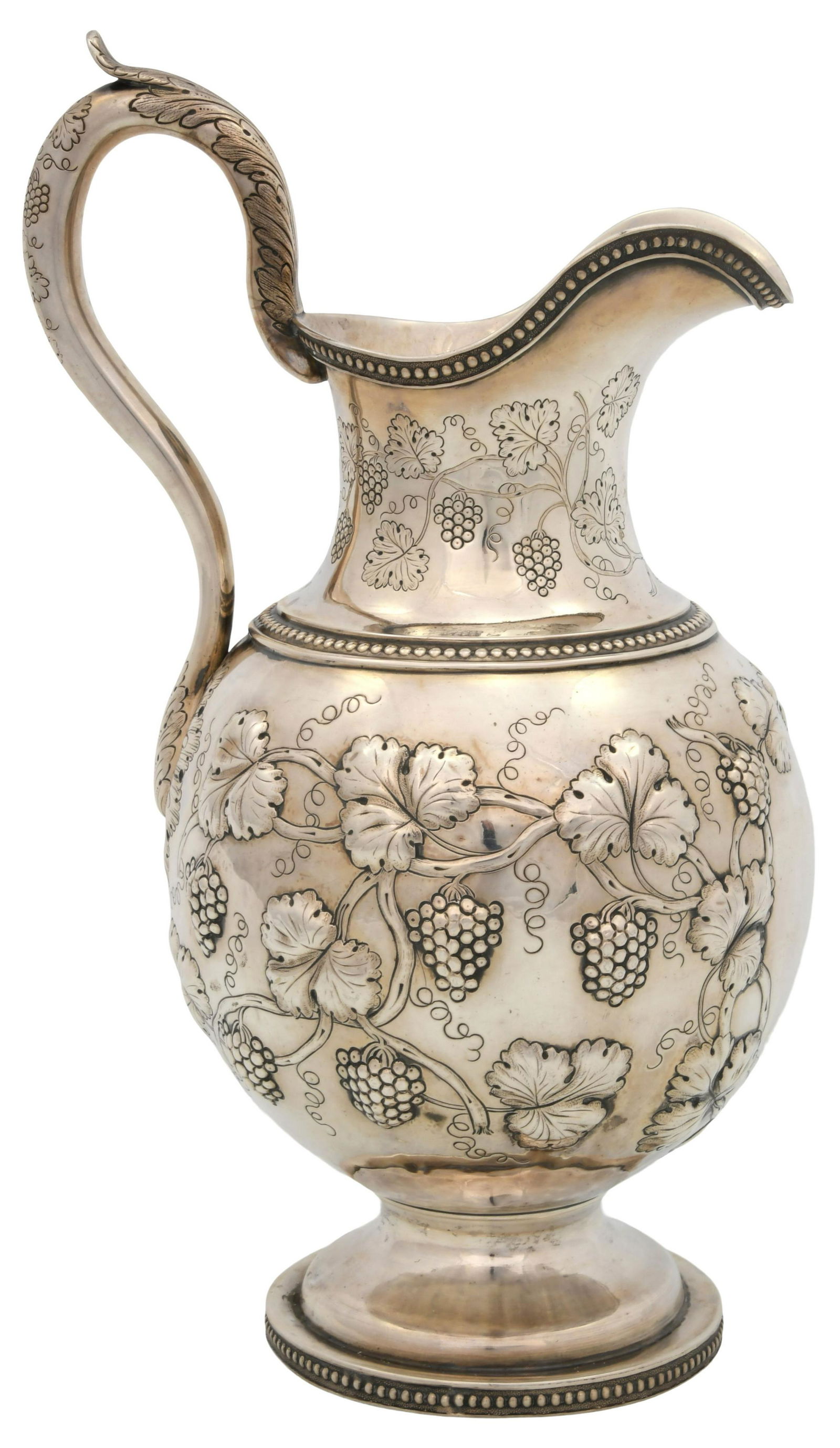 Jones, Ball & Co. Coin Silver "Grape Vine" Pitcher (1 of 8)