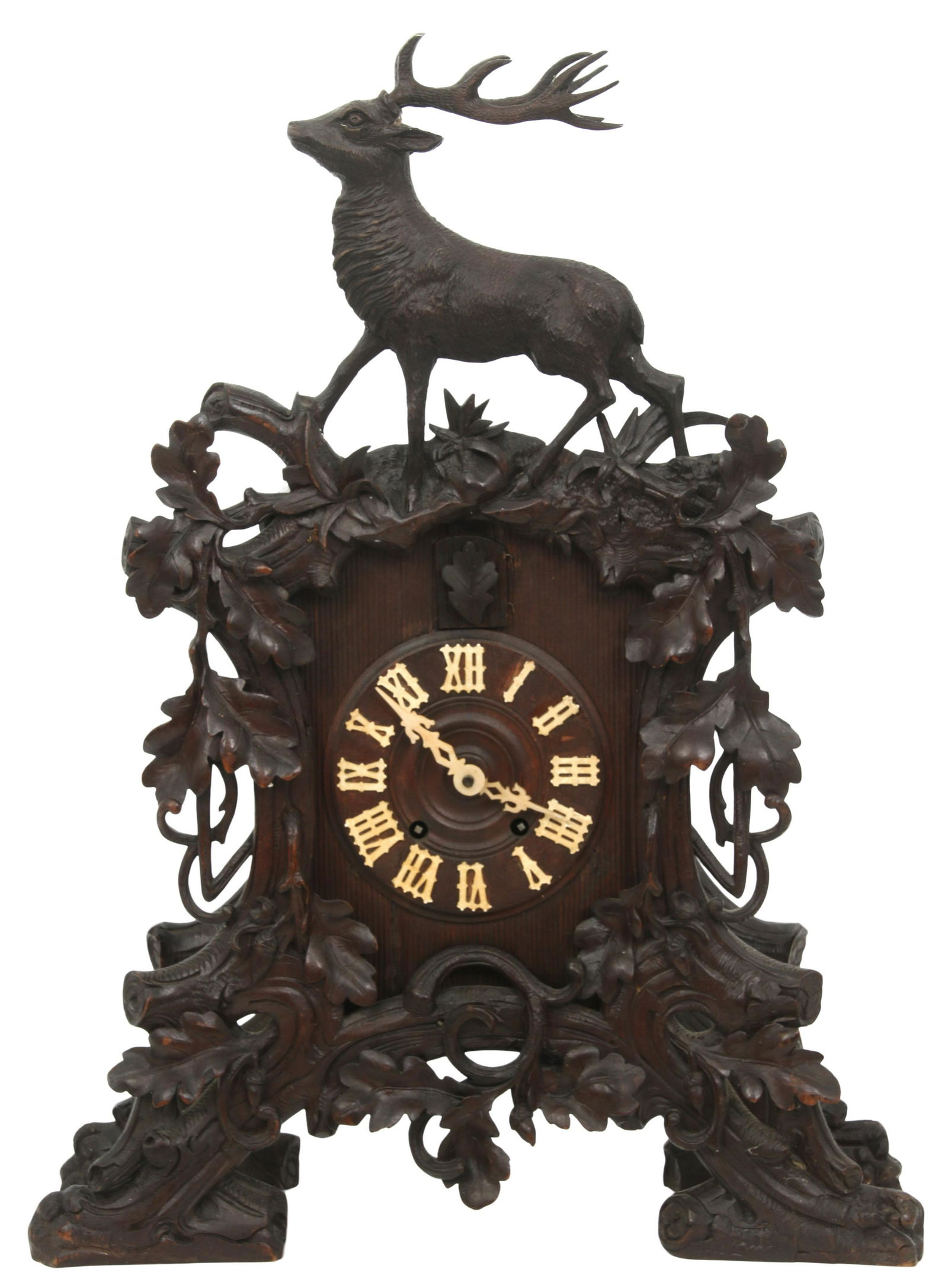 Black Forest Carved Mantel Cuckoo Clock (1 of 9)