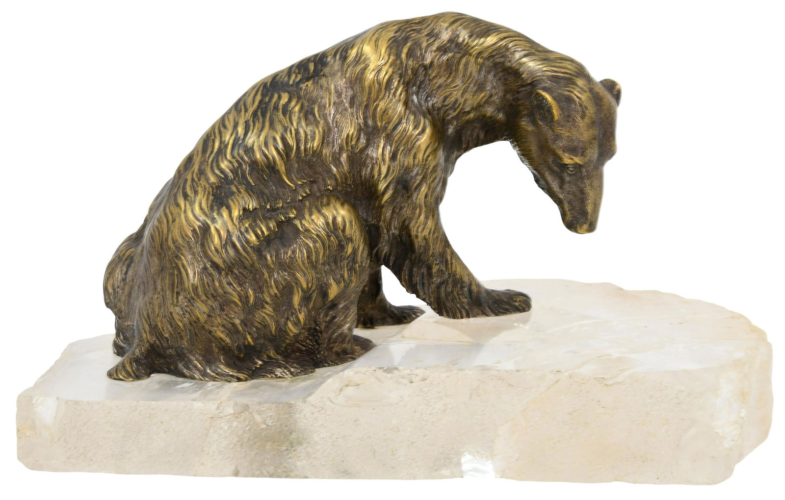 Russian Bronze Polar Bear on Quartz Base (1 of 6)