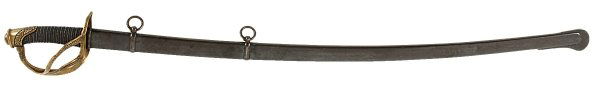 US Cavalry Officer Saber, Germany, model 1840 ("Ol: US Cavalry Officer Saber, Germany, model 1840 ("Old Wristbreaker"). Gilt brass phrygian head pommel; rayskin grip with gilt wires; decorated with spray of oak leaves. Gilt brass three0branch knuckle g