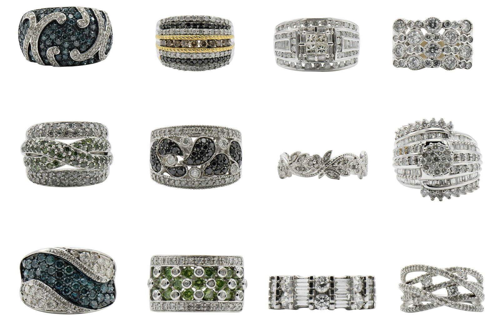 Group of 10 Karat Gold & Diamond Rings (1 of 1)