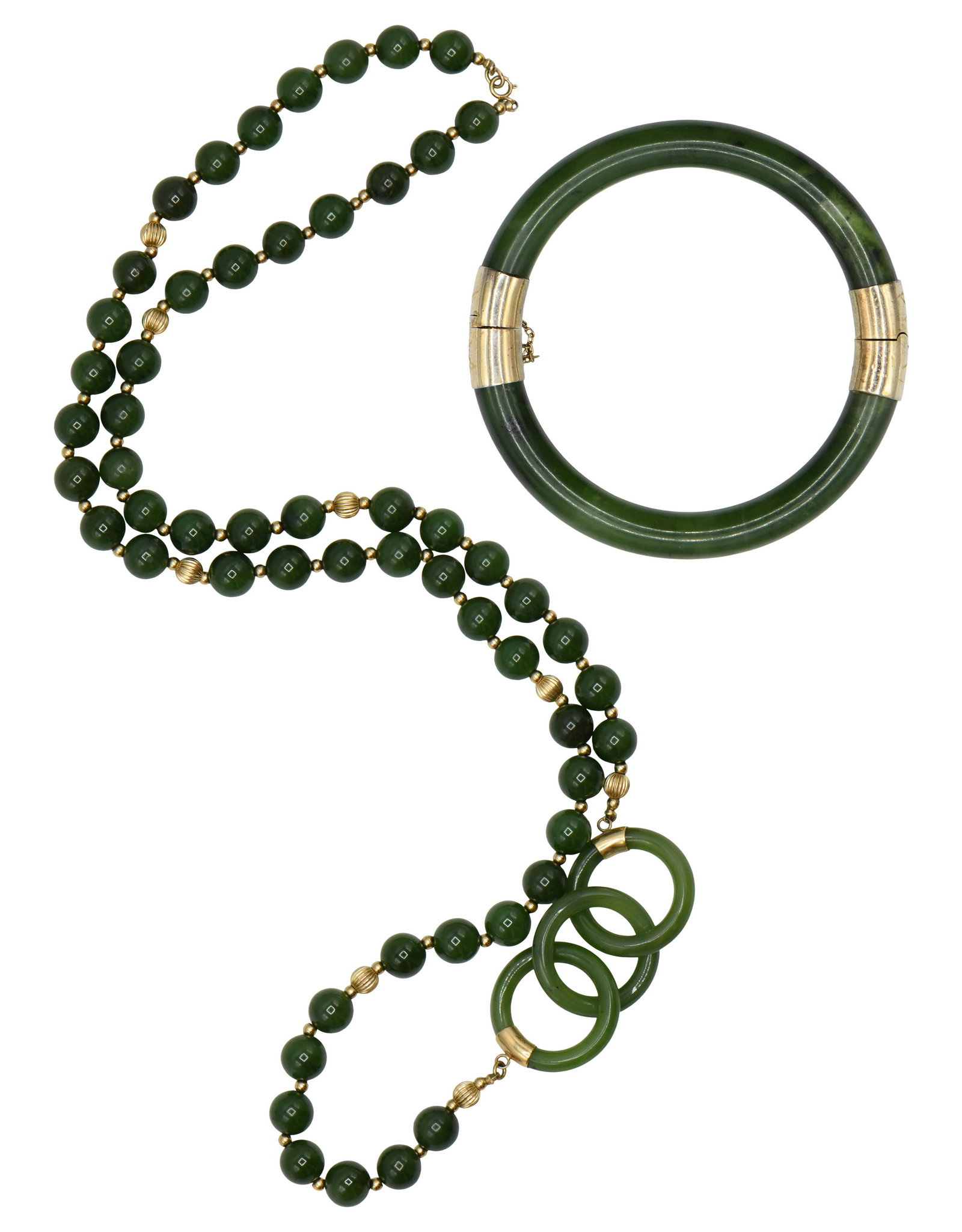 Jade Beaded Necklace & Bangle (1 of 5)