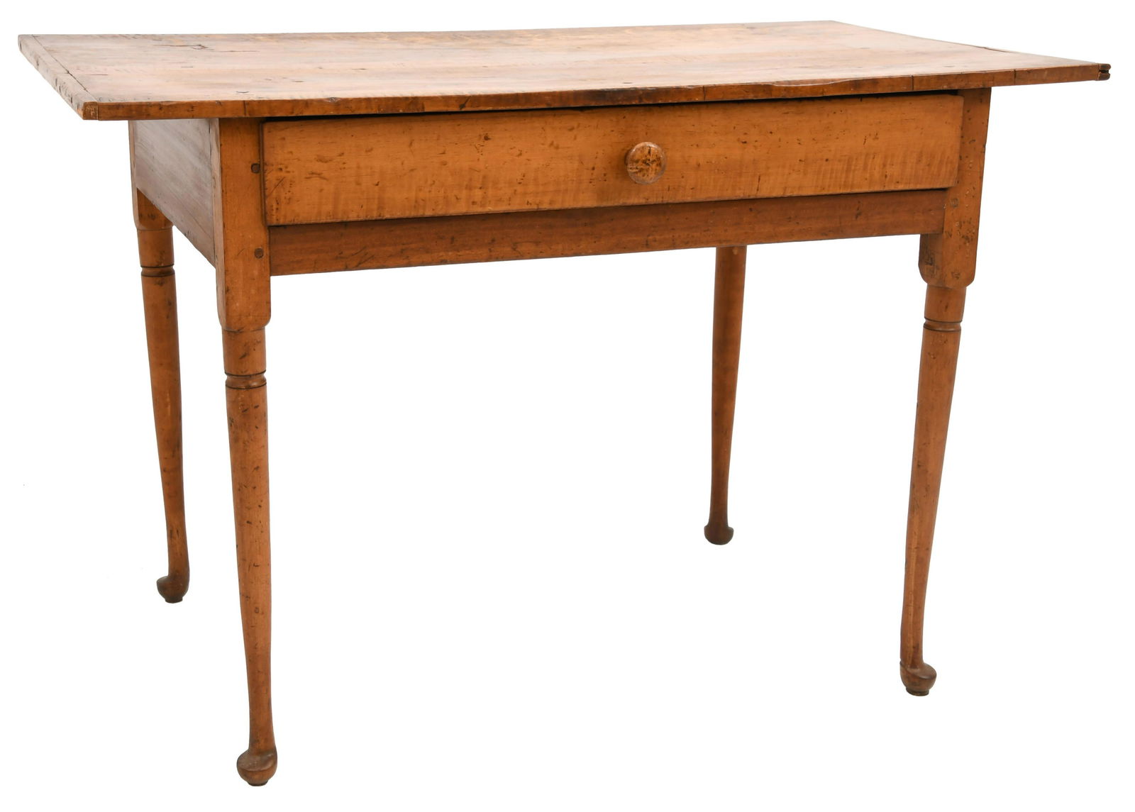 Queen Anne Maple Tavern Table with One Drawer (1 of 10)