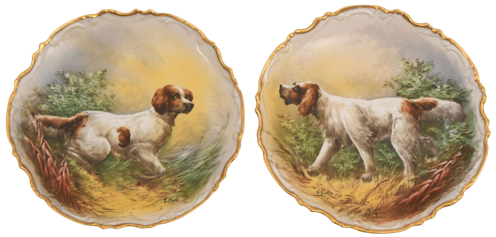 Pair of Limoges Porcelain Chargers (1 of 9)