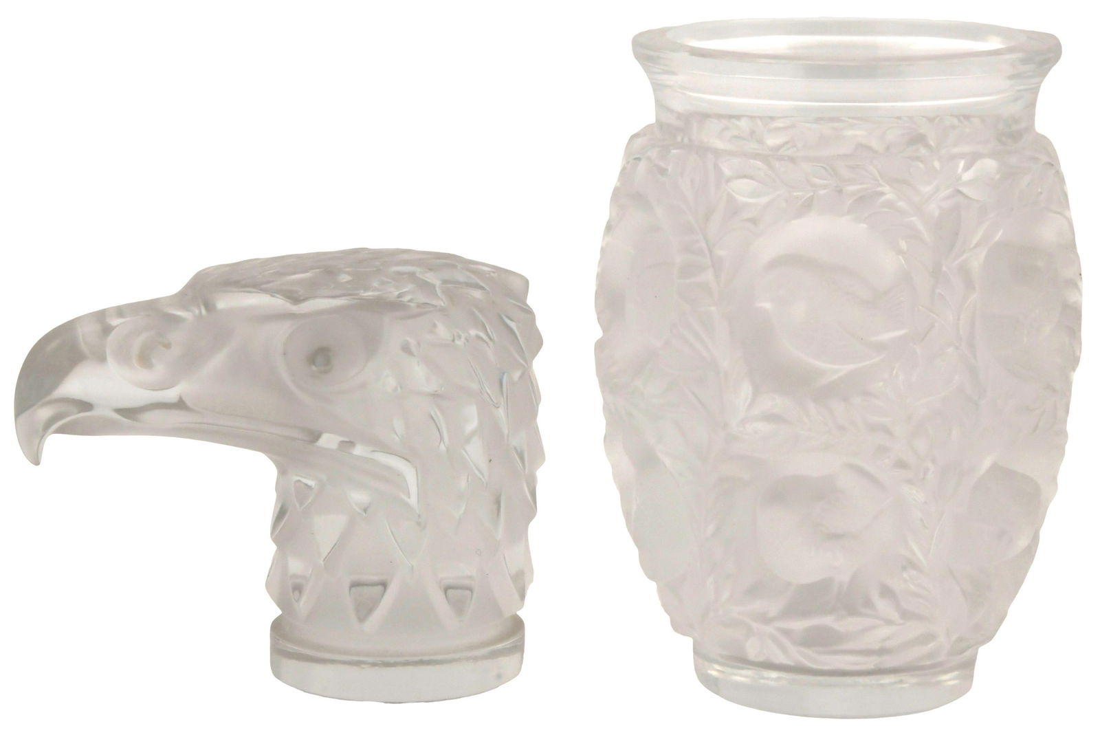 René Lalique "Bagatelle" Vase & Eagle Car Mascot (1 of 12)
