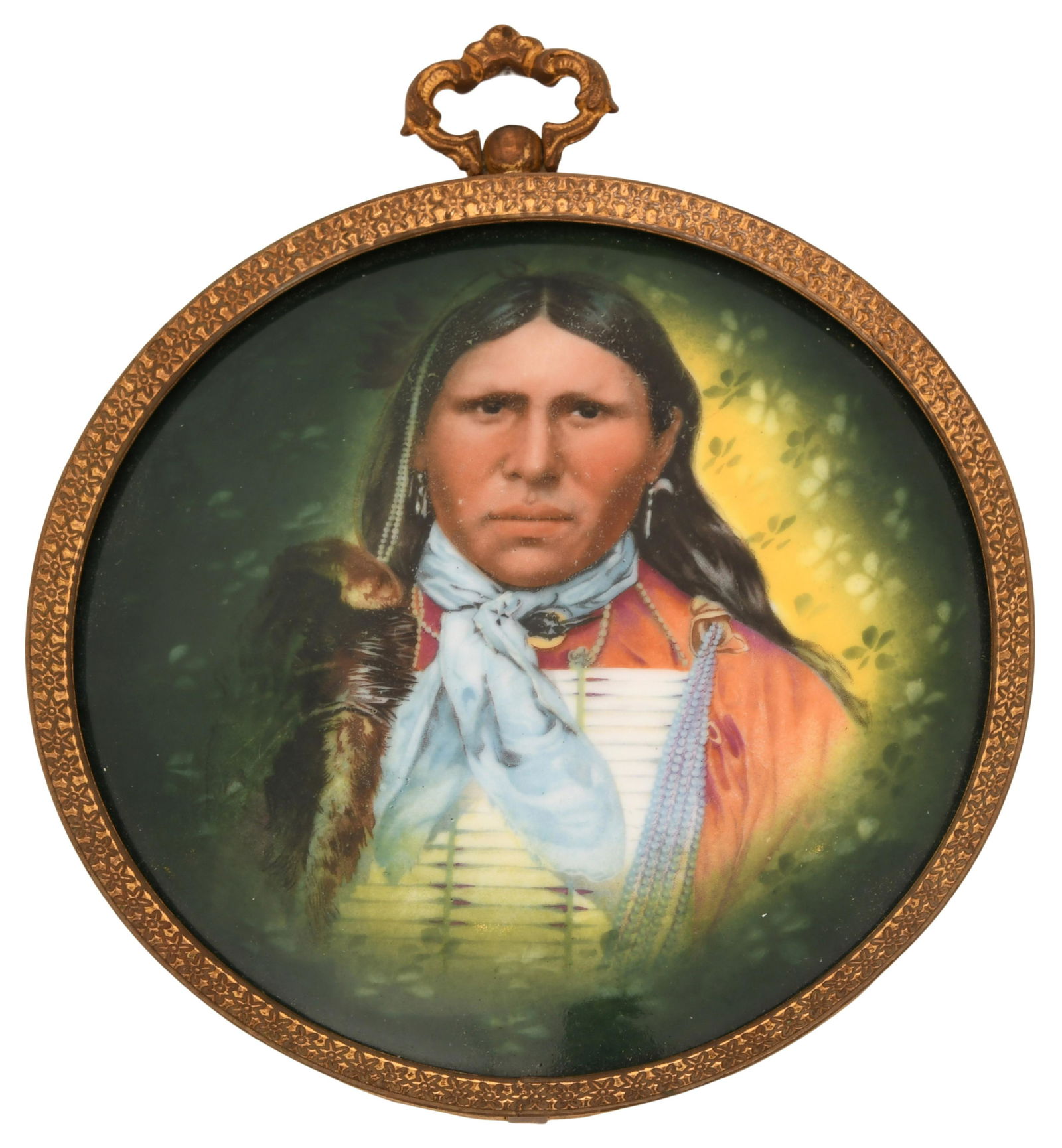 Porcelain Plaque of an Indian Chief (1 of 3)