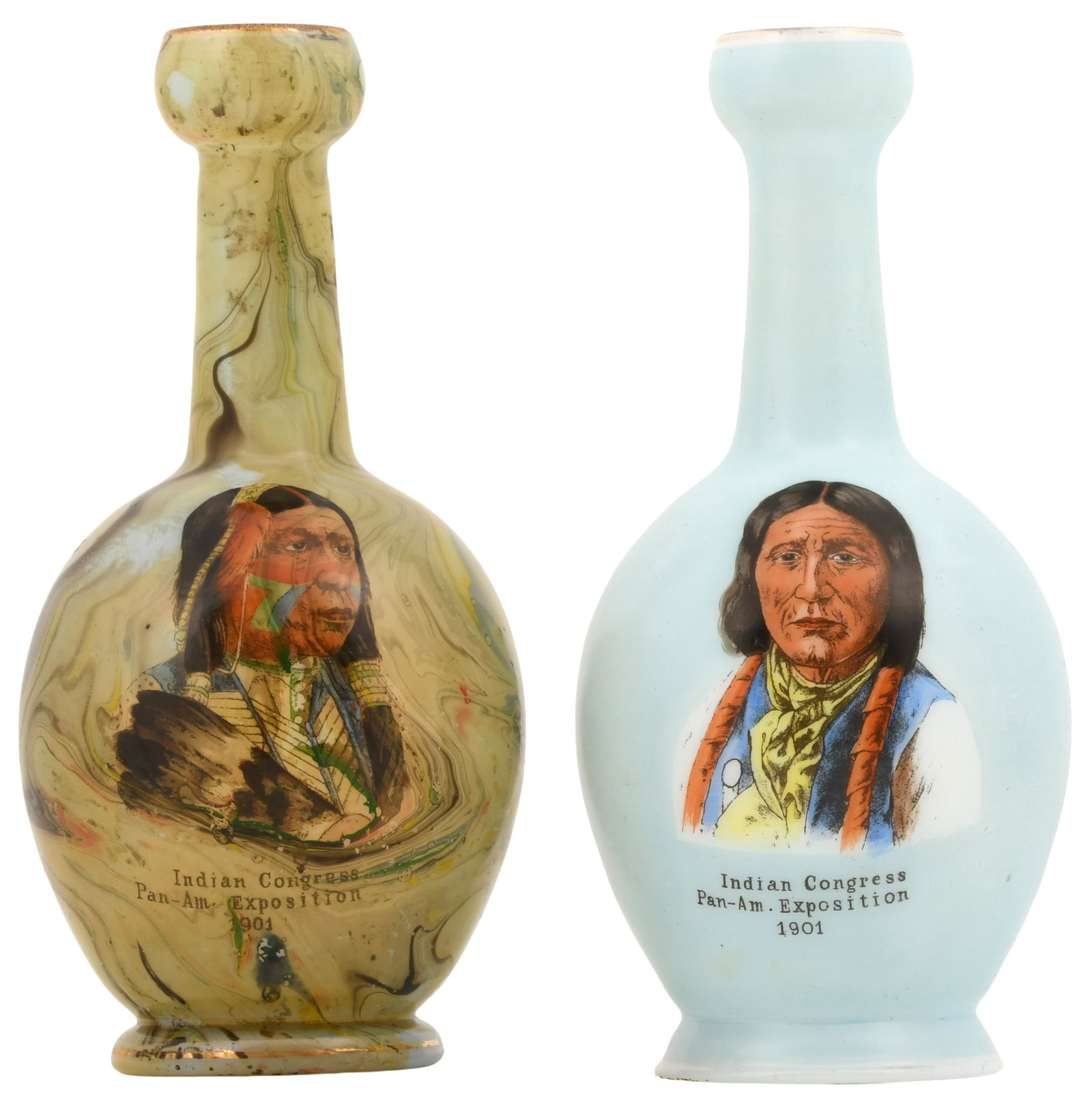 Two Pan-American Exposition Glass Vases (1 of 7)