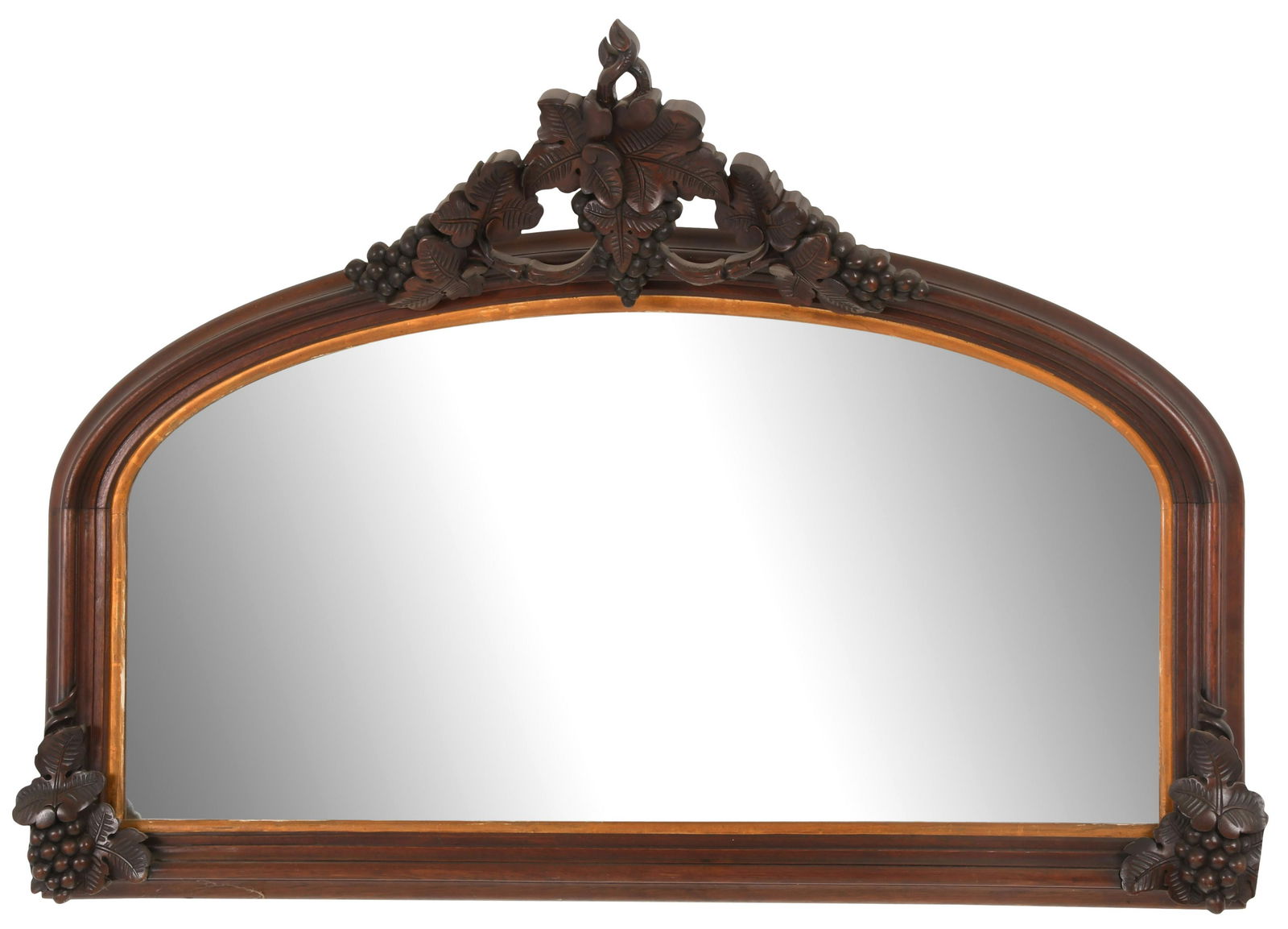 American Rococo Revival Walnut Overmantel Mirror (1 of 5)