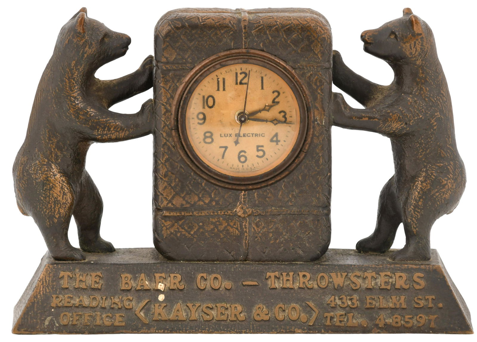 The Baer Co. "Throwsters" Advertising Clock (1 of 7)