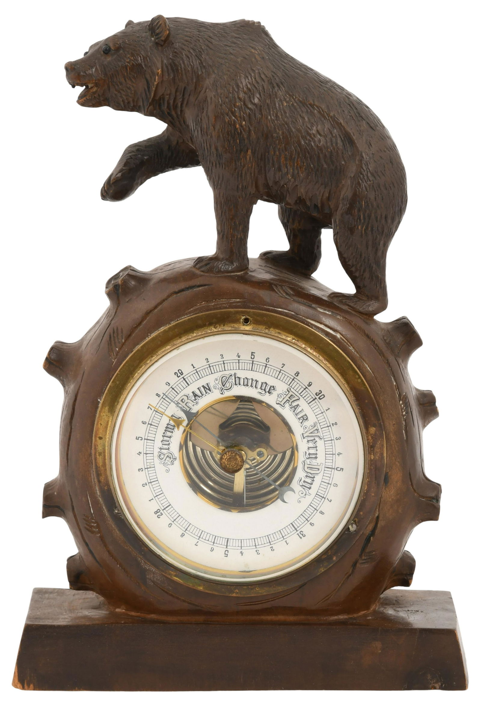 Black Forest Carved Bear Barometer (1 of 6)