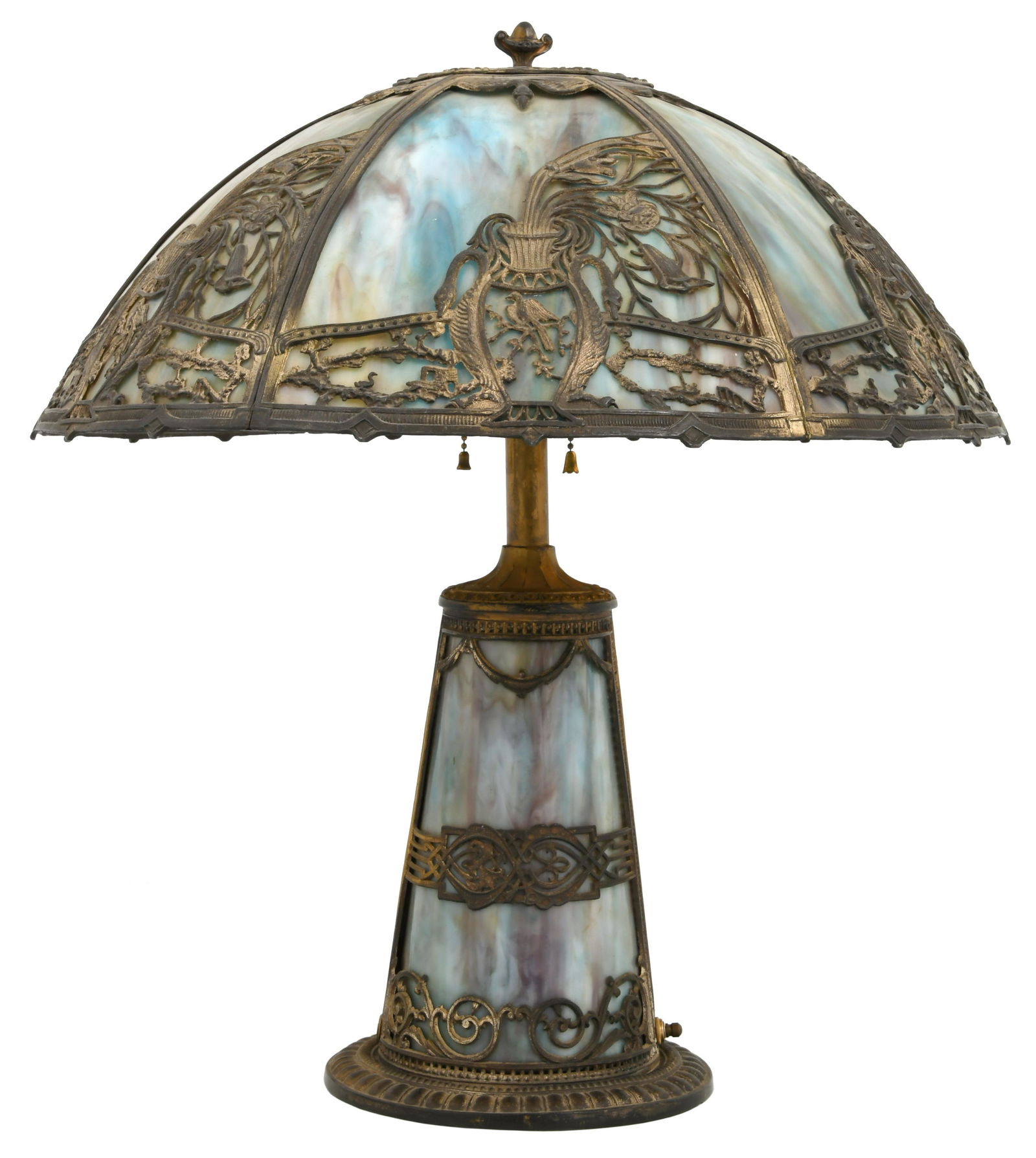 American Slag Glass Overlay Table Lamp (1 of 9)