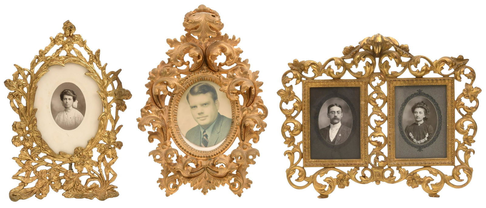 Group of Three Gilt Brass Frames (1 of 9)