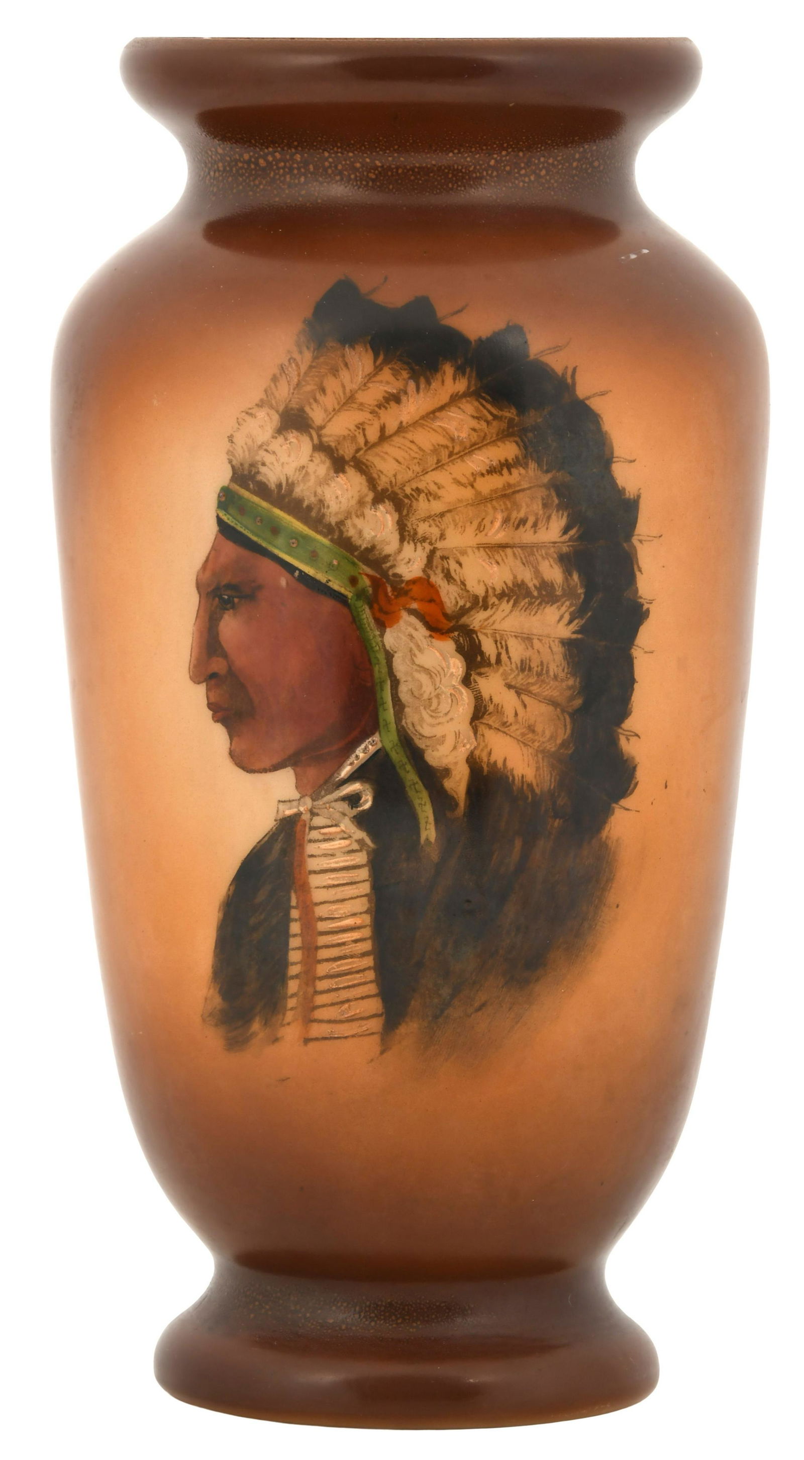 American Milk Glass Hand-Painted Indian Vase (1 of 6)