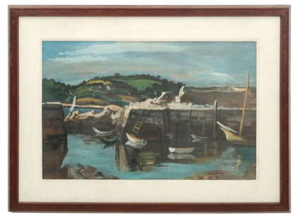 Louis Ribak (American 1902-1979): Louis Ribak (American 1902-1979) "Low Tide" oil on board signed "Louis Ribak" (lower right) 18 x 28 inches (sight) 27 x 37 inches (frame)