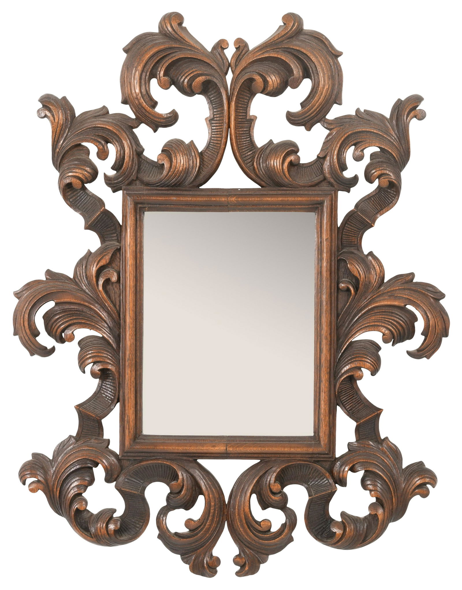 Italian Baroque Style Carved Oak Mirror (1 of 4)