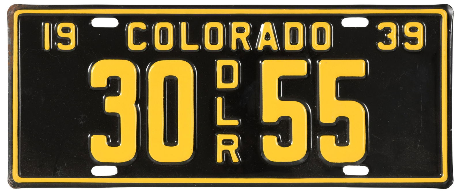 1939 Colorado License Plate, Unused (1 of 5)