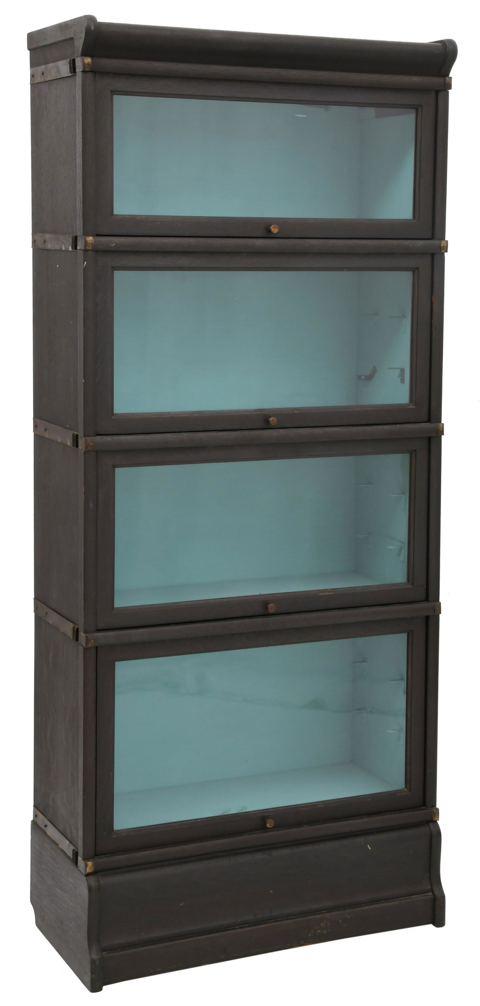 American Oak Four-Section Barrister Bookcase (1 of 8)