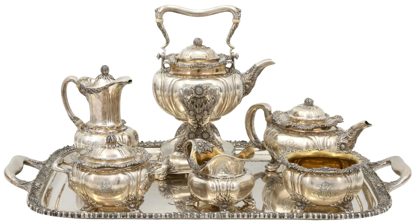 Tiffany & Co. Sterling Silver "Chrysanthemum" Tea & (1 of 17)