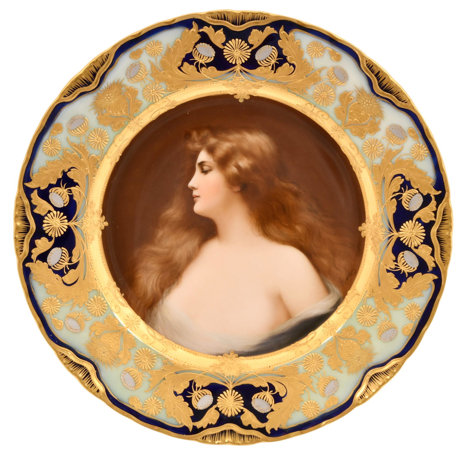 Royal Vienna Porcelain Portrait Plate, "Erbluth" (1 of 5)