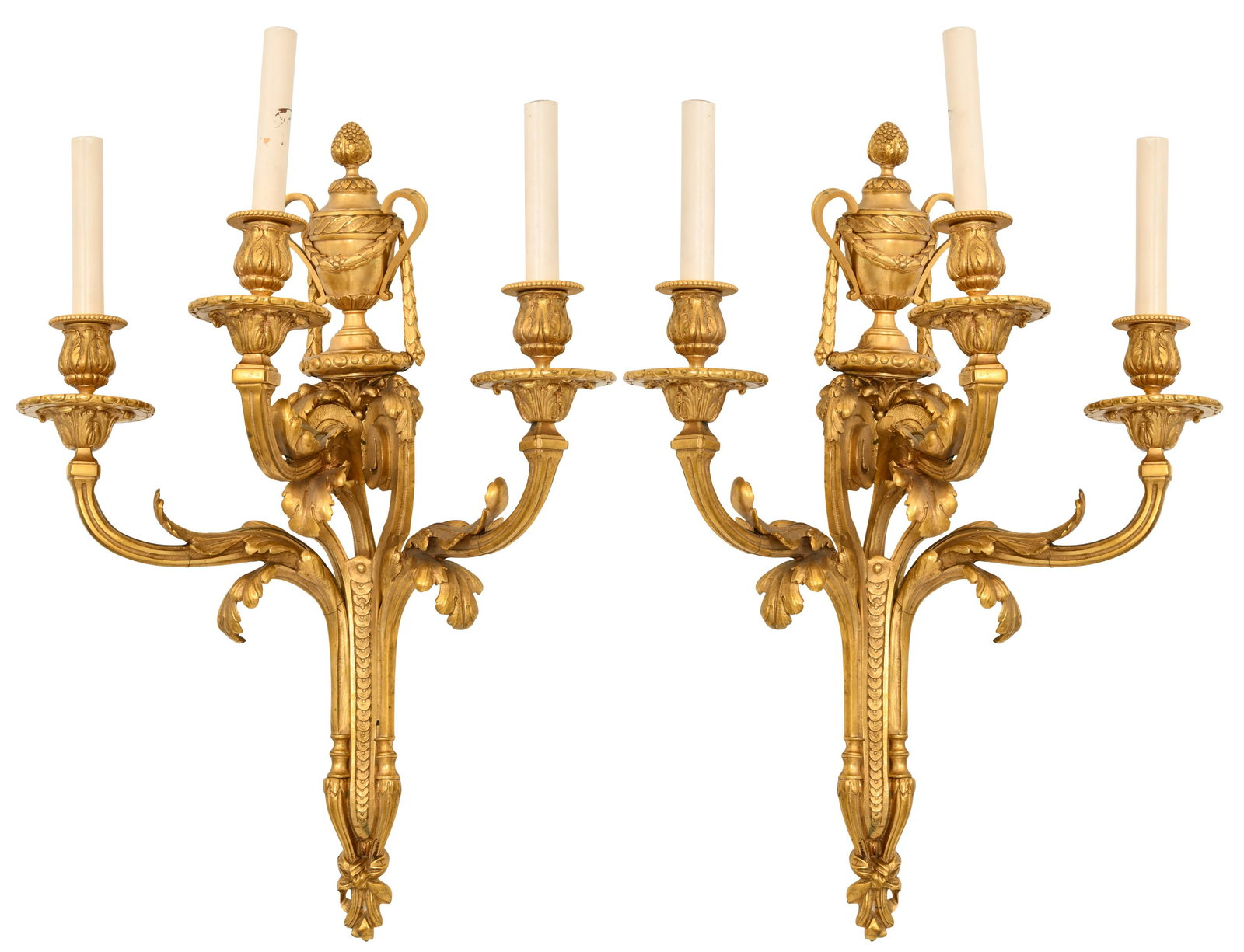 Pair of Louis XVI Style Gilt Bronze Sconces (1 of 8)