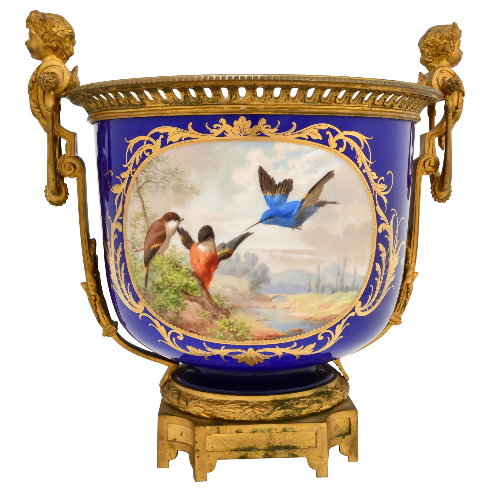 Sèvres Style Gilt Bronze Mounted Porcelain Jardiniere (1 of 8)