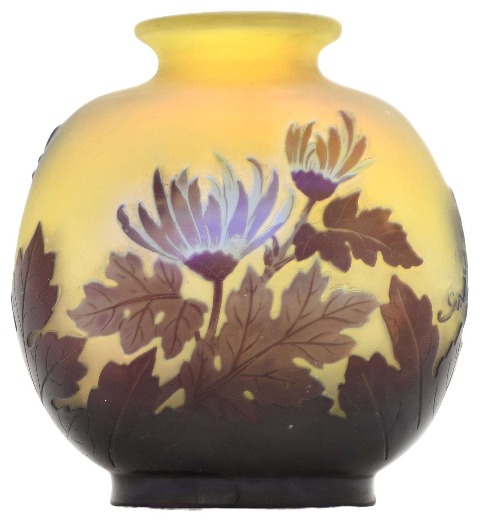 Émile Gallé Cameo Glass Floral Vase (1 of 5)