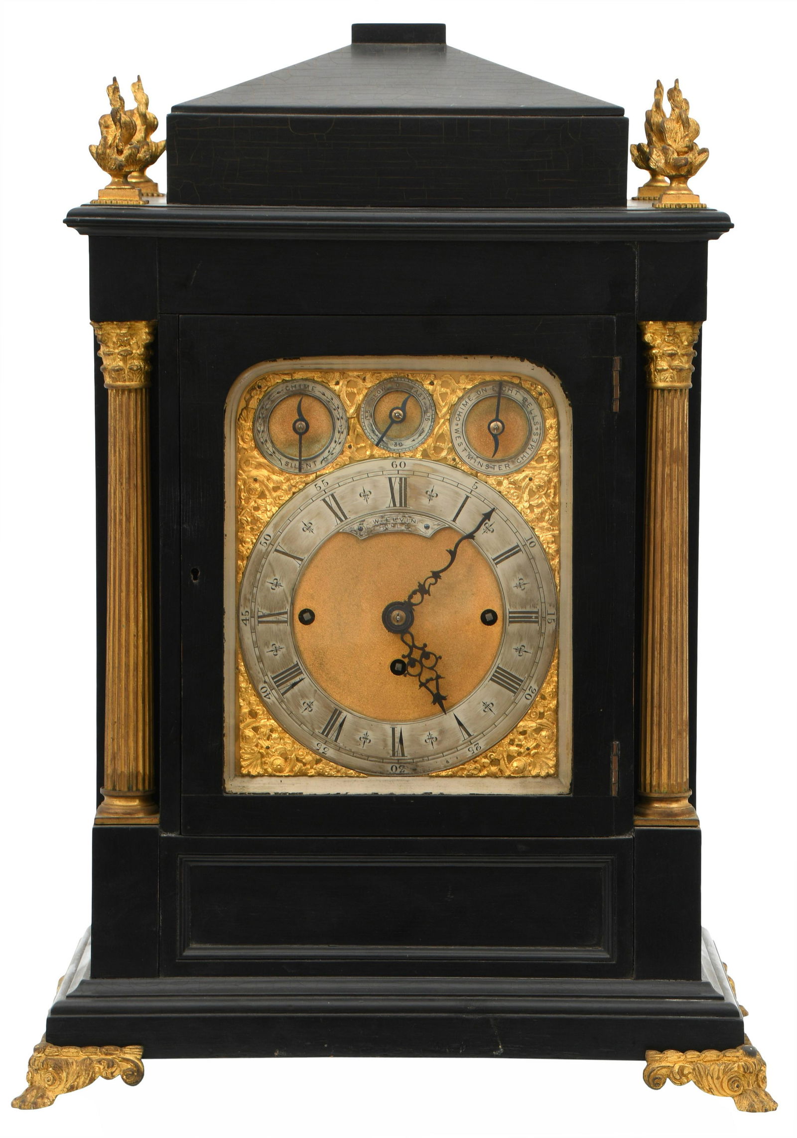 English Triple Fusee Bracket Clock (1 of 8)