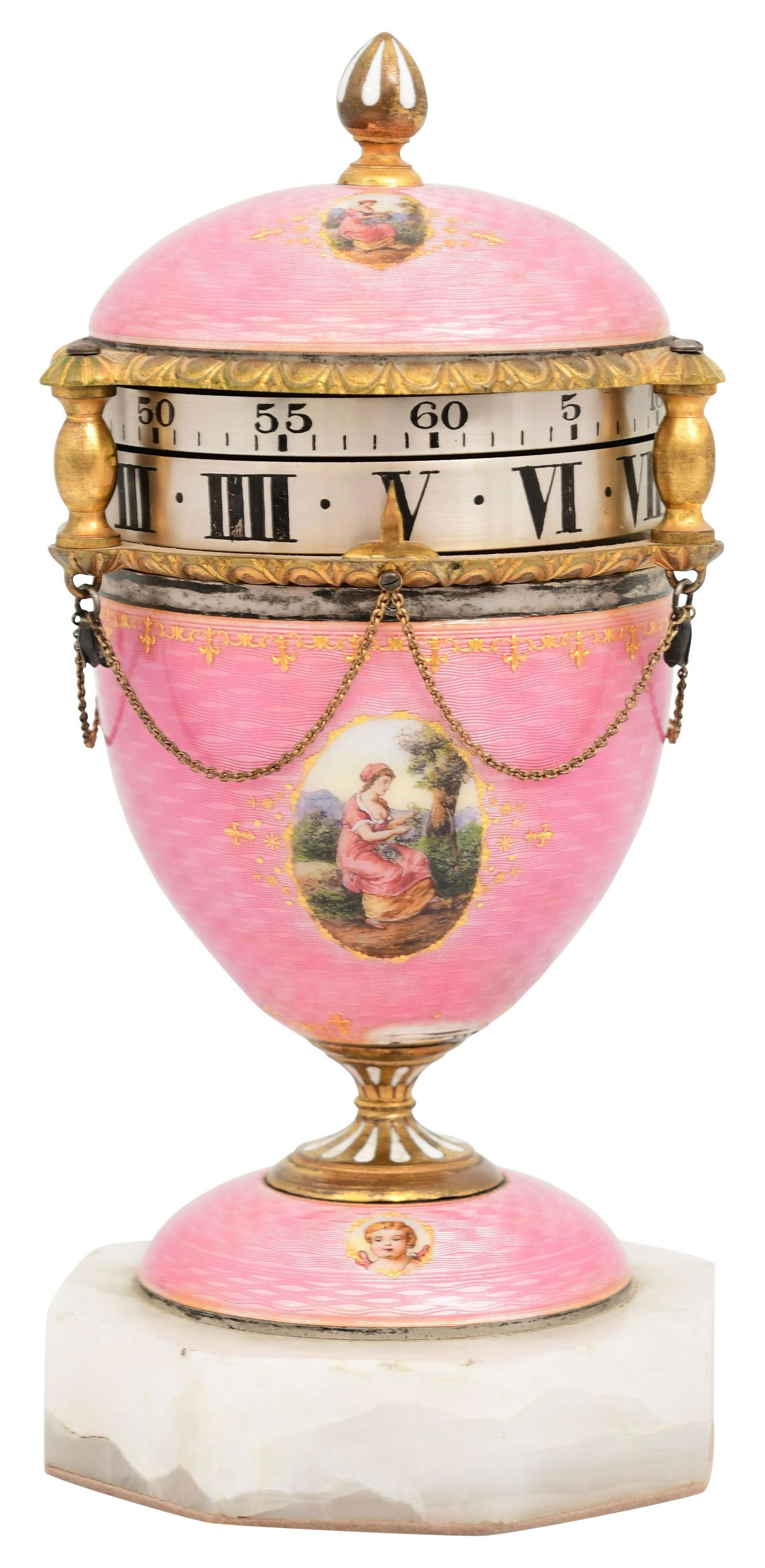 French Enameled & Hand-Painted Annular Dial Clock (1 of 6)