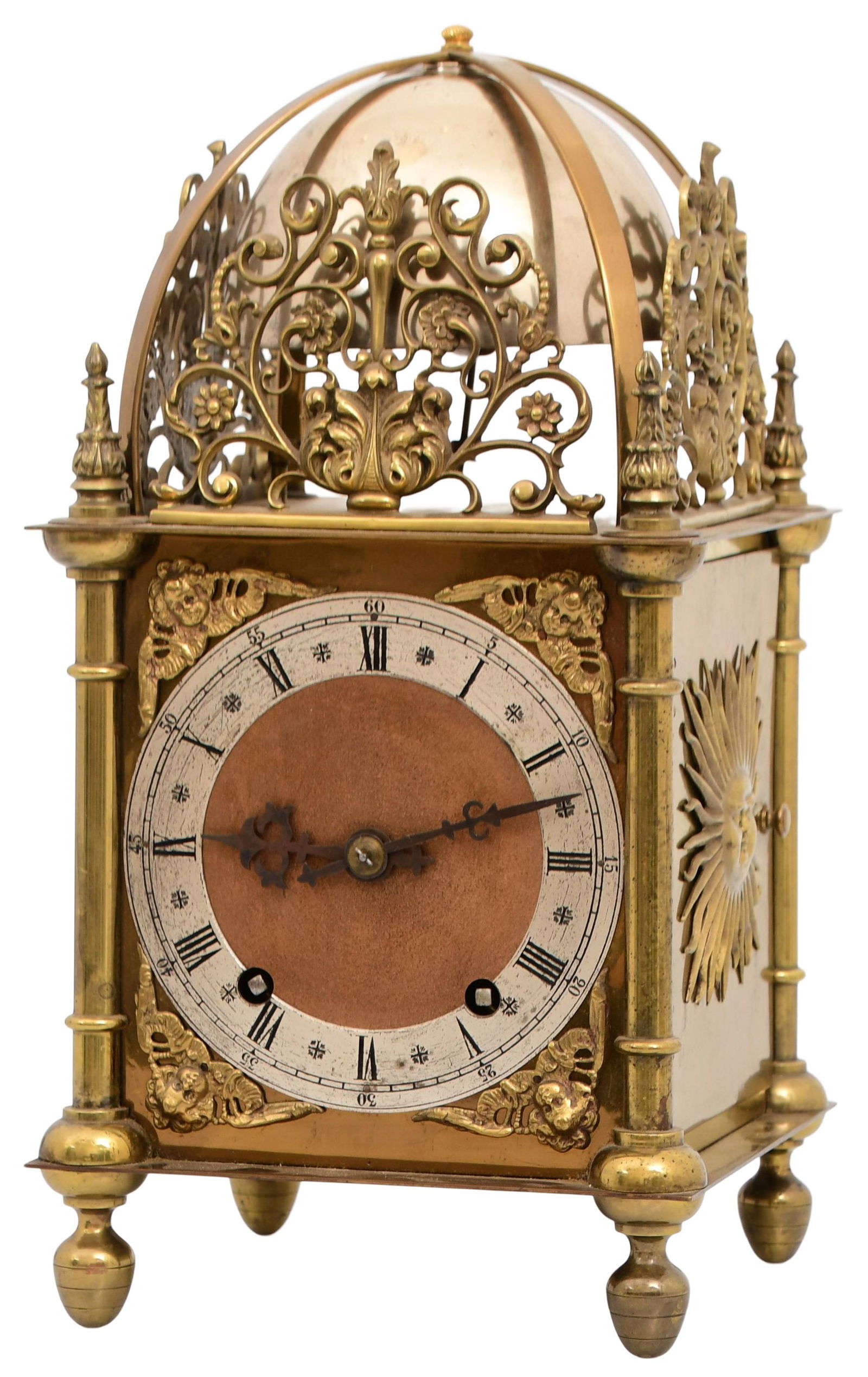 Winterhalder & Hofmeier Gilt Brass Lantern Clock (1 of 8)