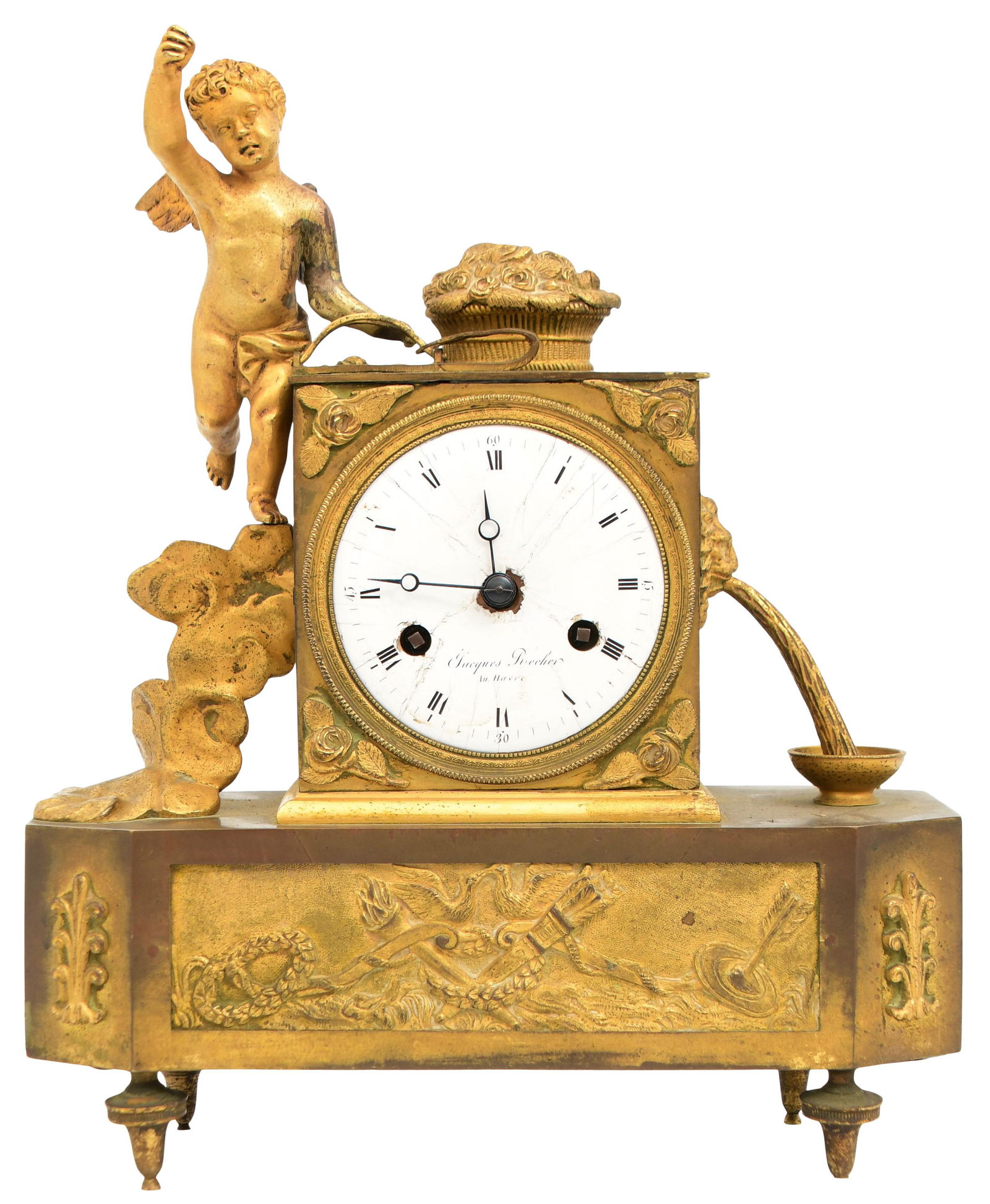 Louis XVI Gilt Bronze Mantel Clock (1 of 9)