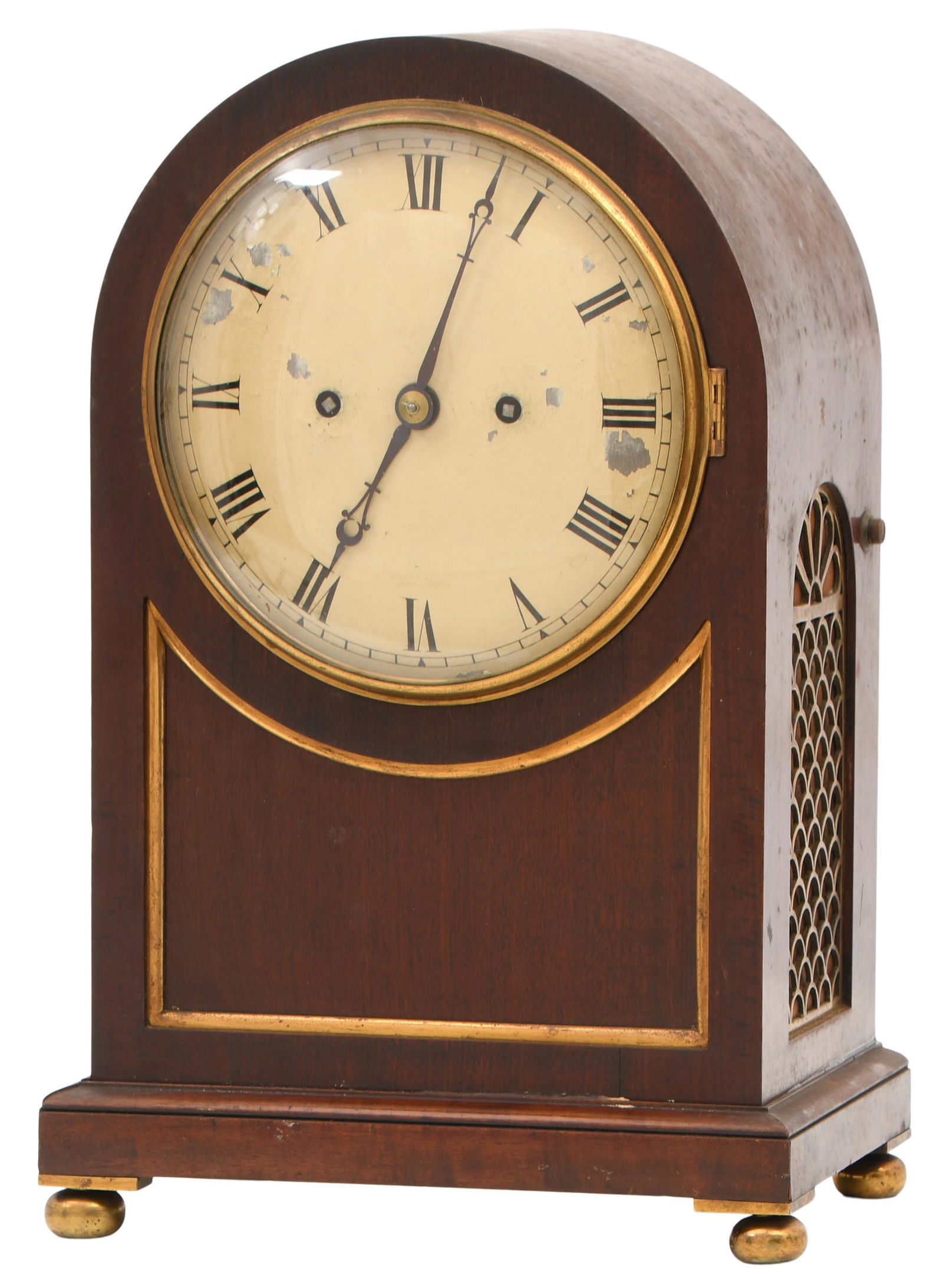 English Double Fusee Mahogany Mantel Clock (1 of 7)