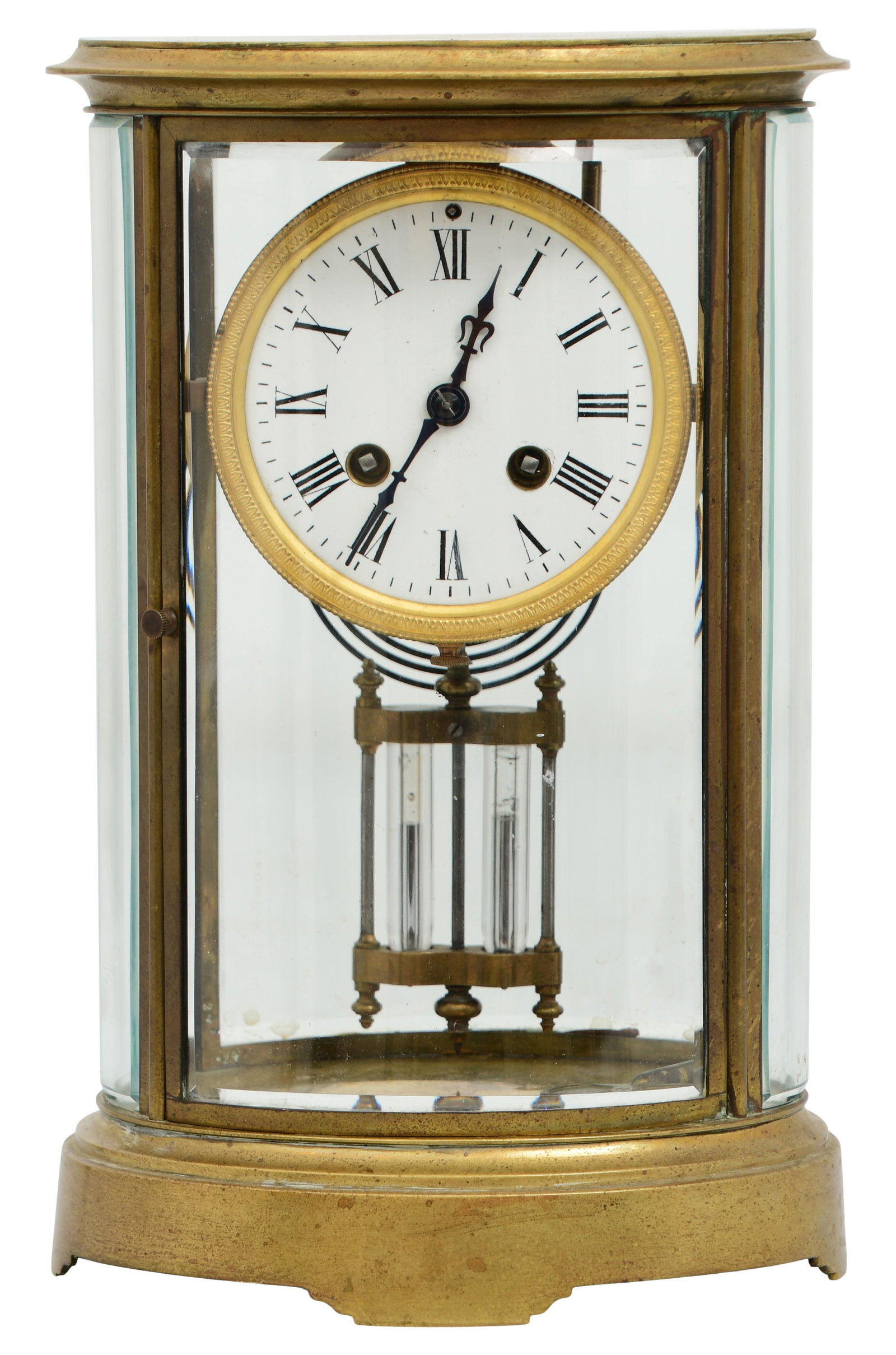 French Oval Crystal Regulator Clock (1 of 5)
