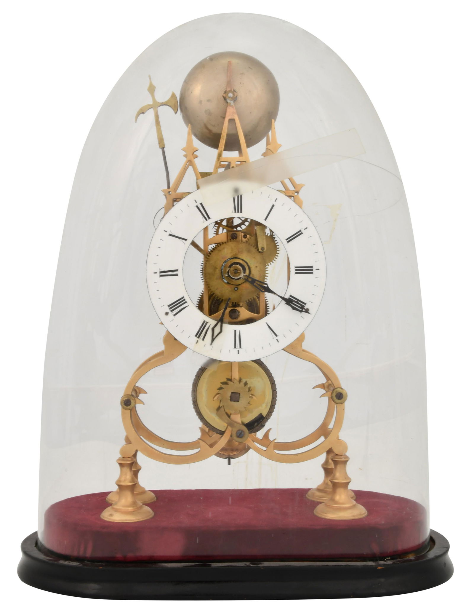 French Fusee Skeleton Clock with Dome (1 of 8)