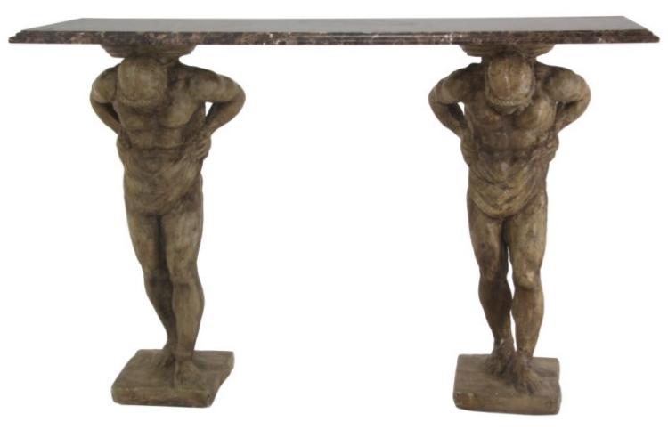 Cast Cement Atlas Marble Top Table (1 of 10)