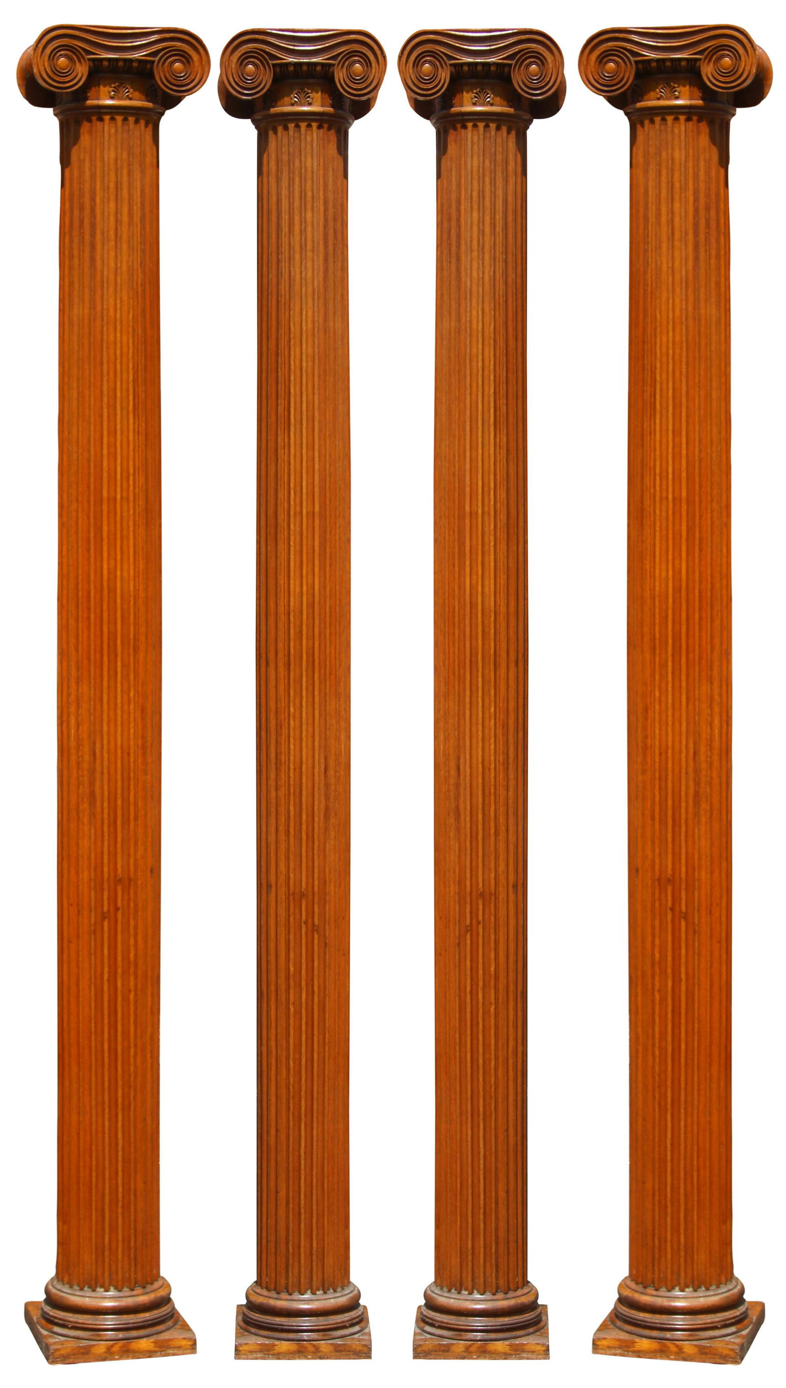 Set of Four Carved Oak Fluted Ionic Columns (1 of 5)