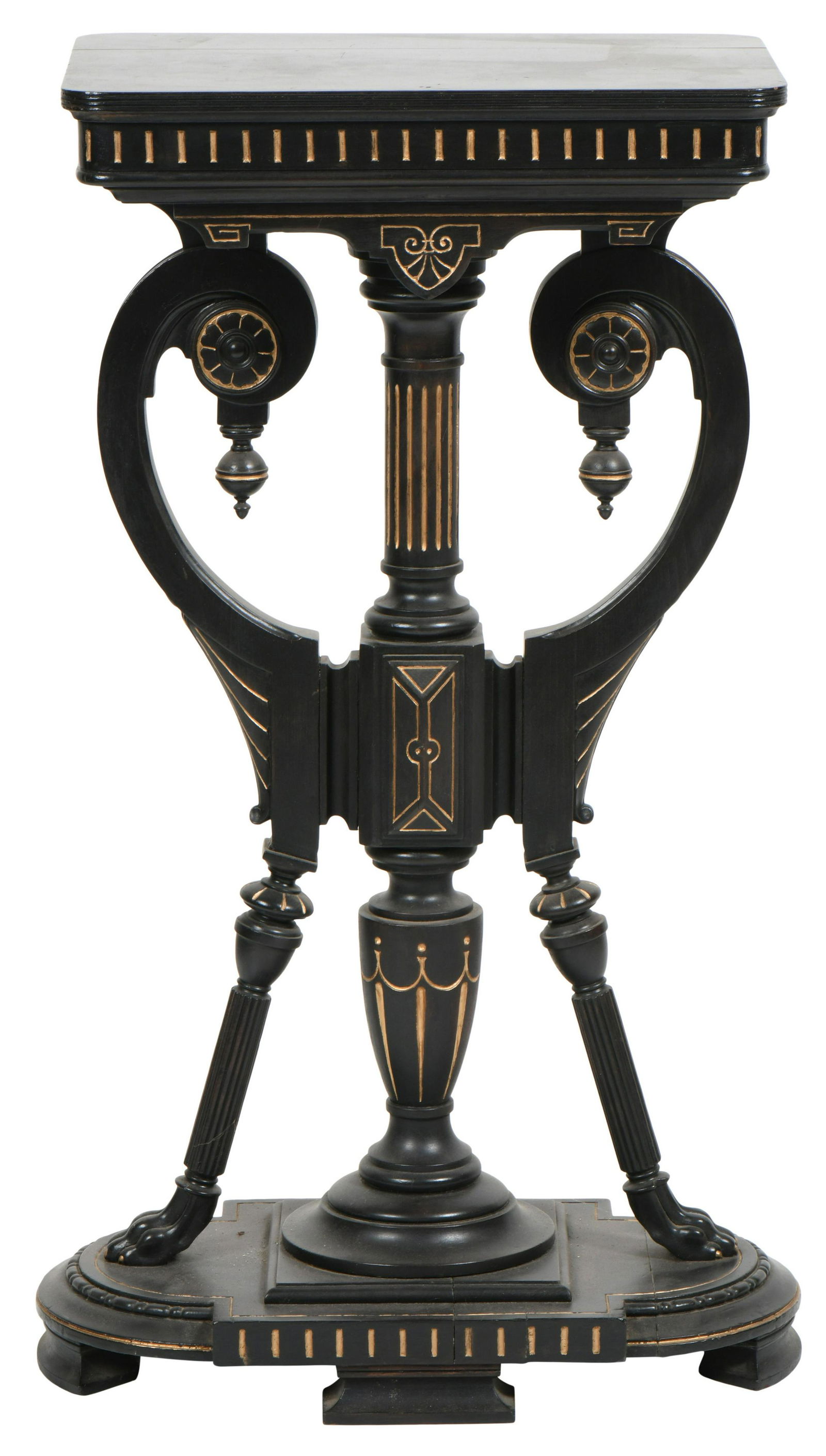 Renaissance Revival Ebonized & Gilt Incised Pedestal (1 of 6)