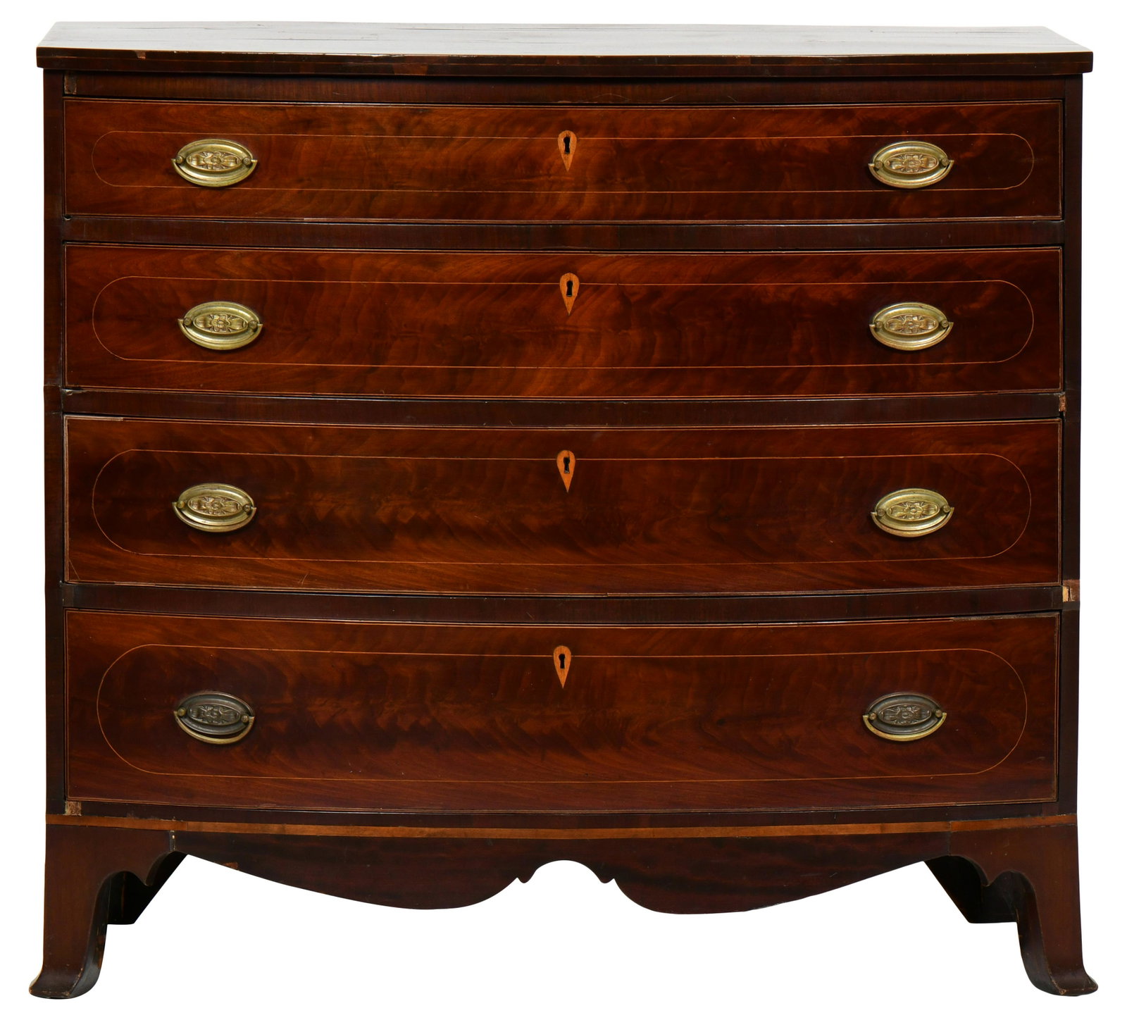 American Hepplewhite Inlaid Mahogany Dresser: American Hepplewhite Inlaid Mahogany Dresser early 19th century 38 x 42 x 23 inches