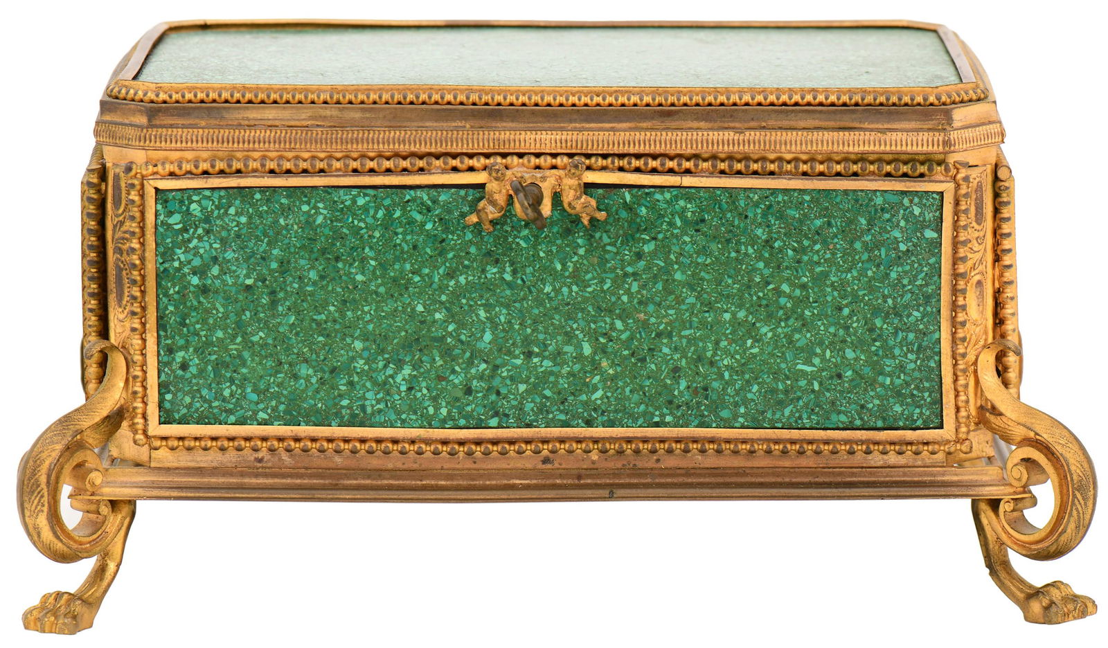 French Gilt Bronze & Malachite Box (1 of 8)