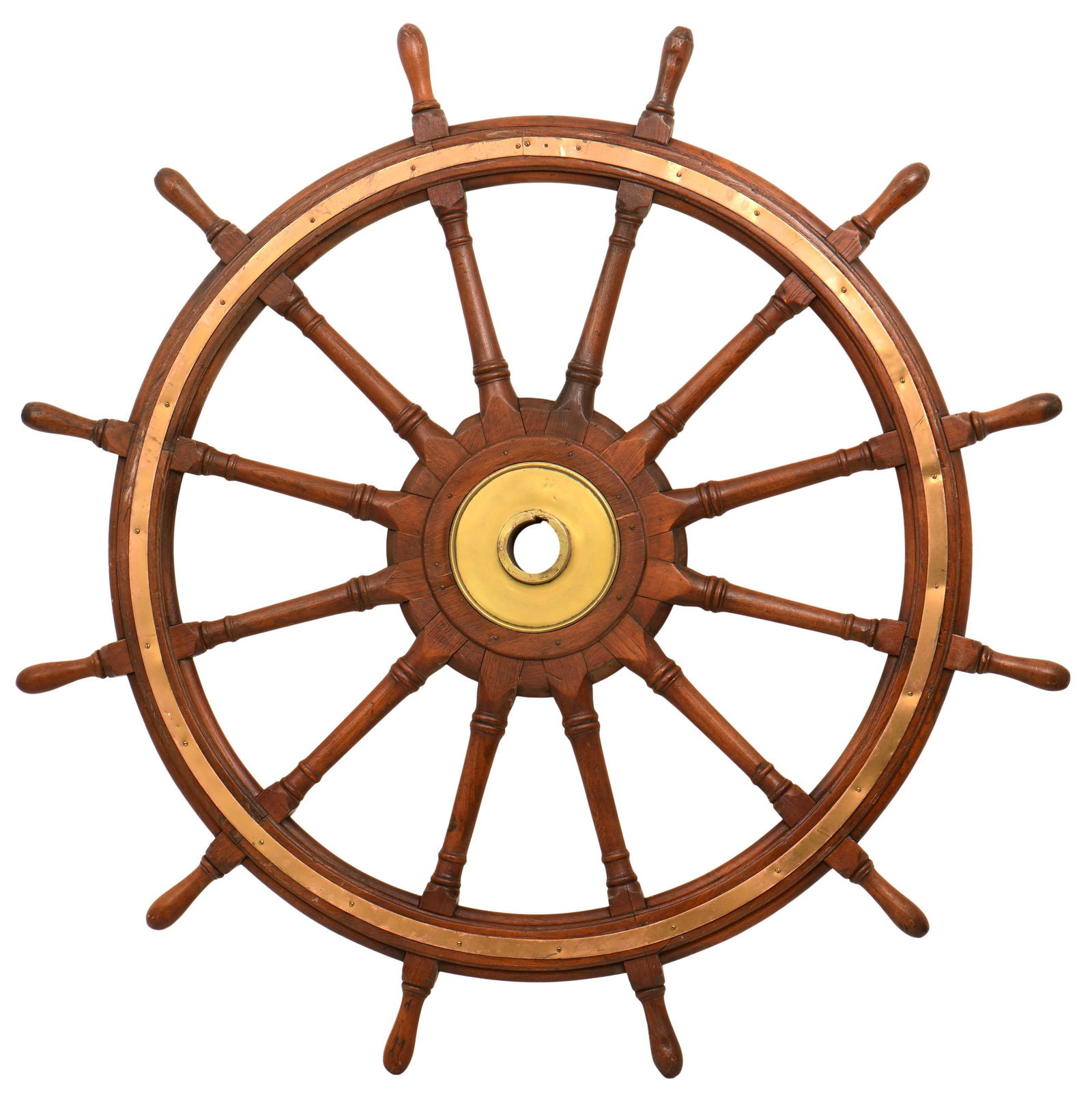 Walnut & Brass Ship's Wheel (1 of 6)