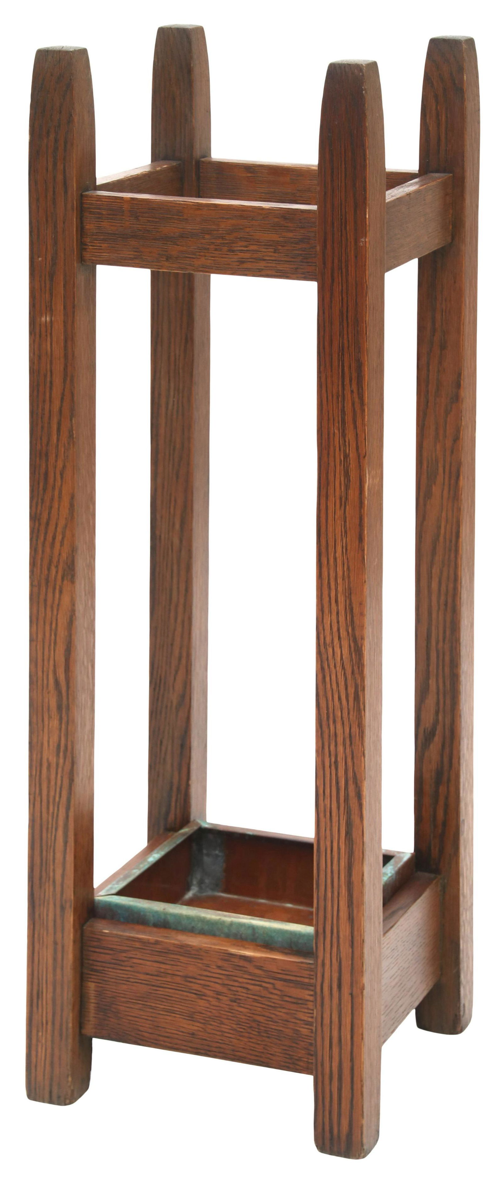 Gustav Stickley Oak Umbrella Stand, No. 54 (1 of 8)