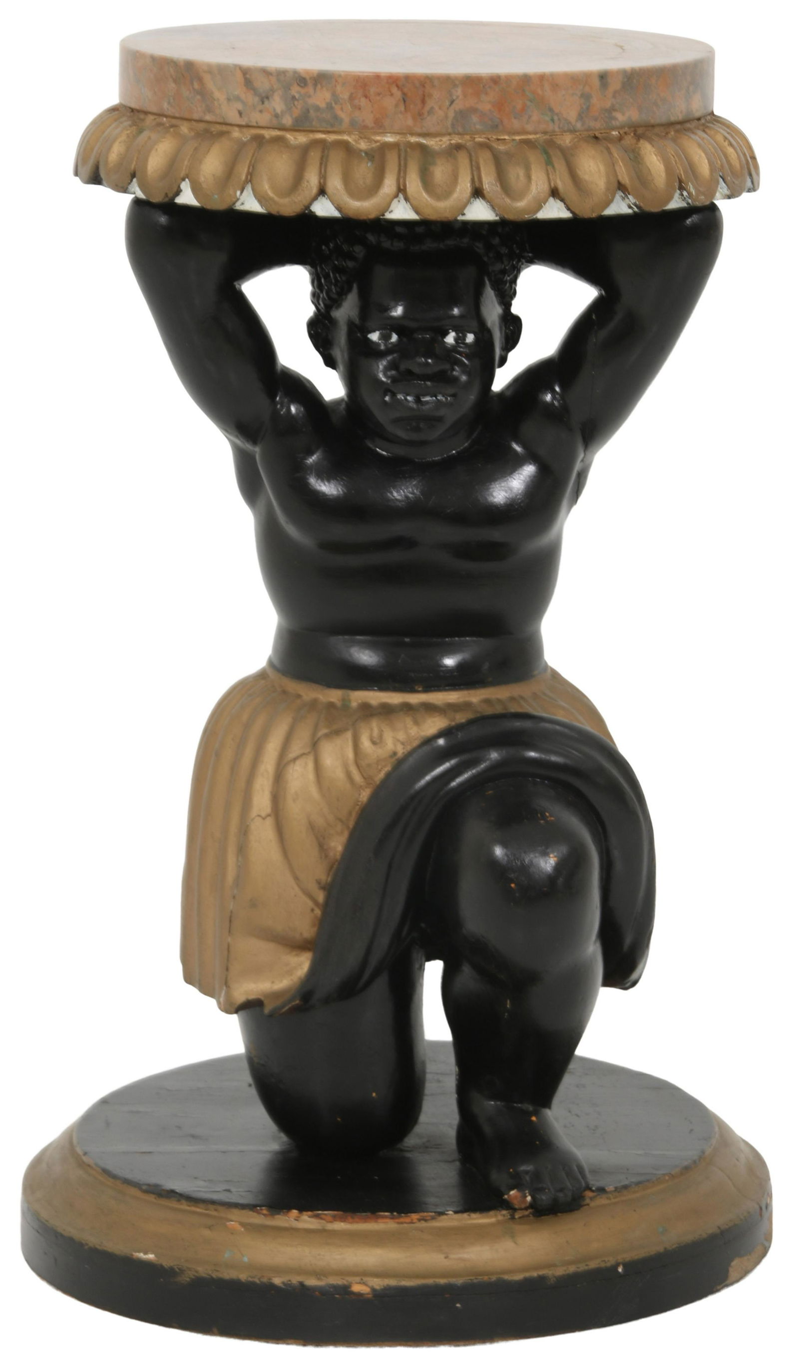 Italian Gilt & Ebonized Wood Blackamoor Pedestal with (1 of 8)