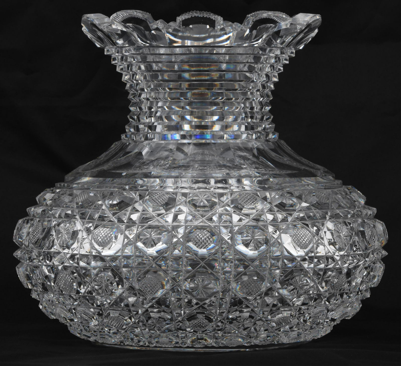 American Brilliant Period "Harvard" Cut Glass Vase (1 of 7)