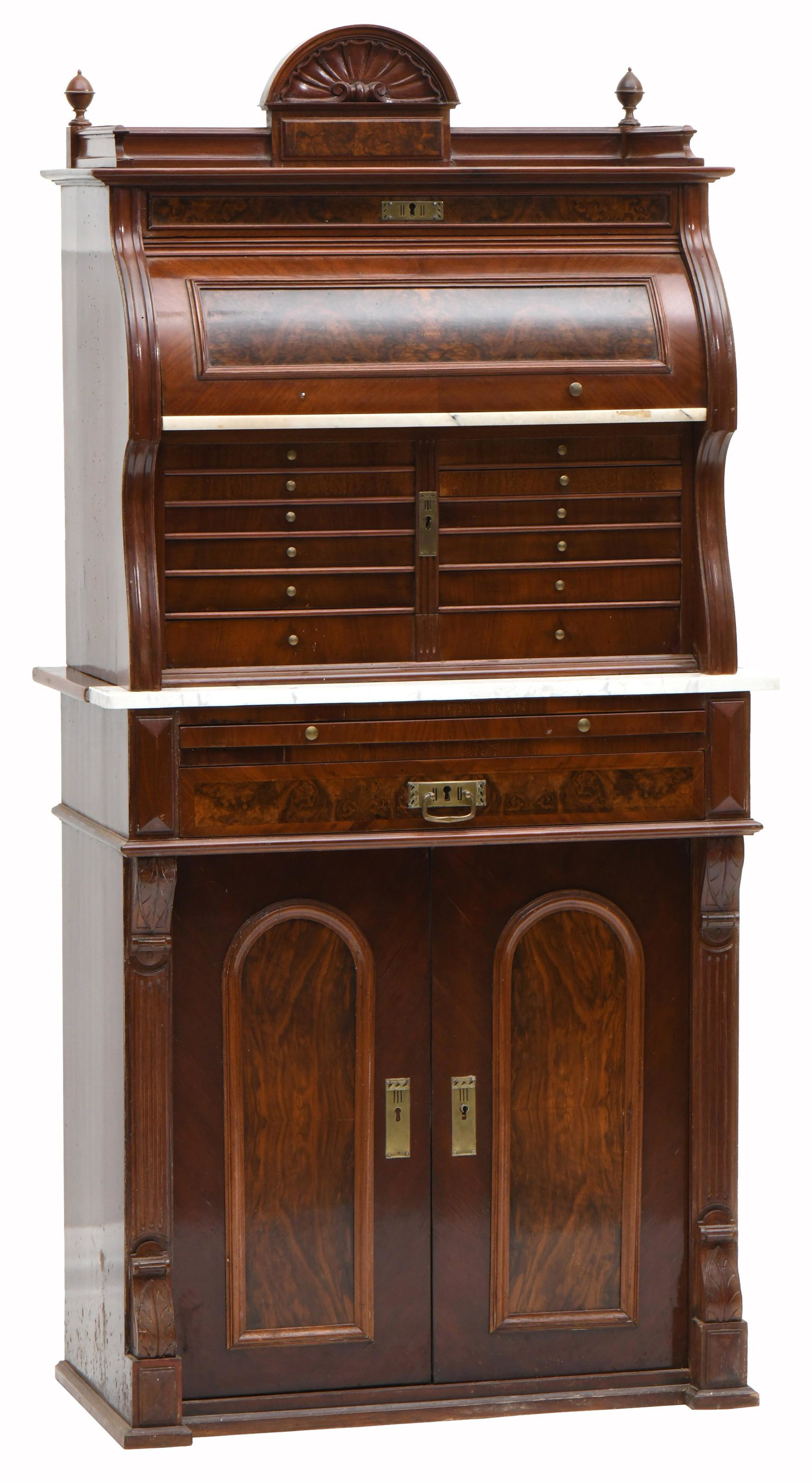 American Walnut Dentist Cabinet: American Walnut Dentist Cabinet late 19th century 65 1/2 x 32 x 16 inches