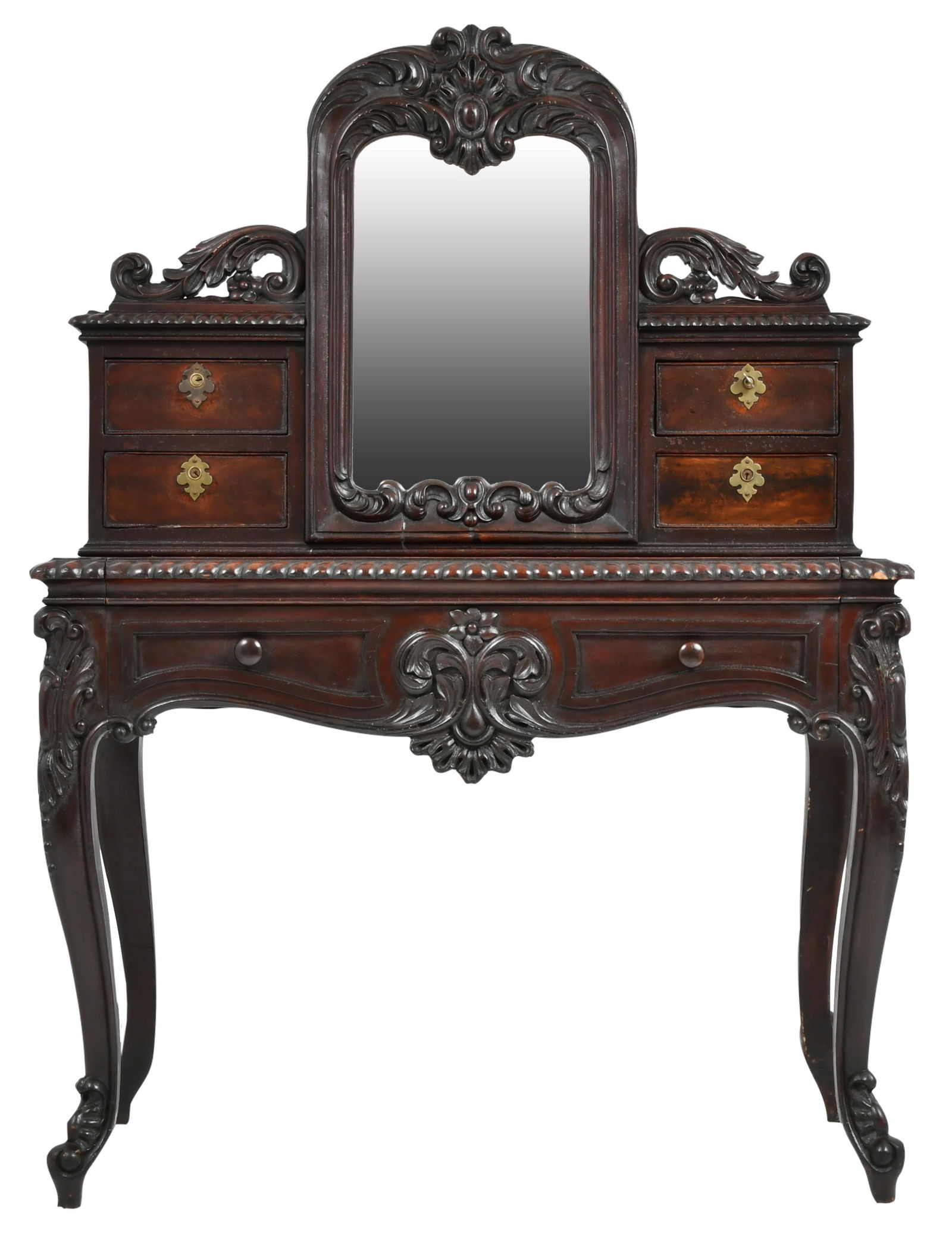 American Rococo Revival Mahogany Vanity (1 of 11)